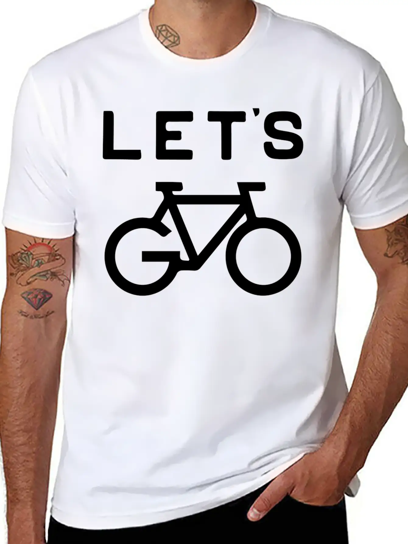 'Let's Cycle - Minimalist Design Essential Cotton Tee For Daily Outfits – Unisex Style