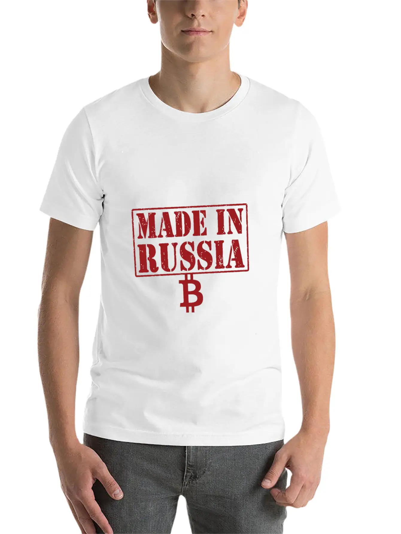 Made In Russia Bitcoin Essential Cotton Tee For Daily Outfits – Unisex Style