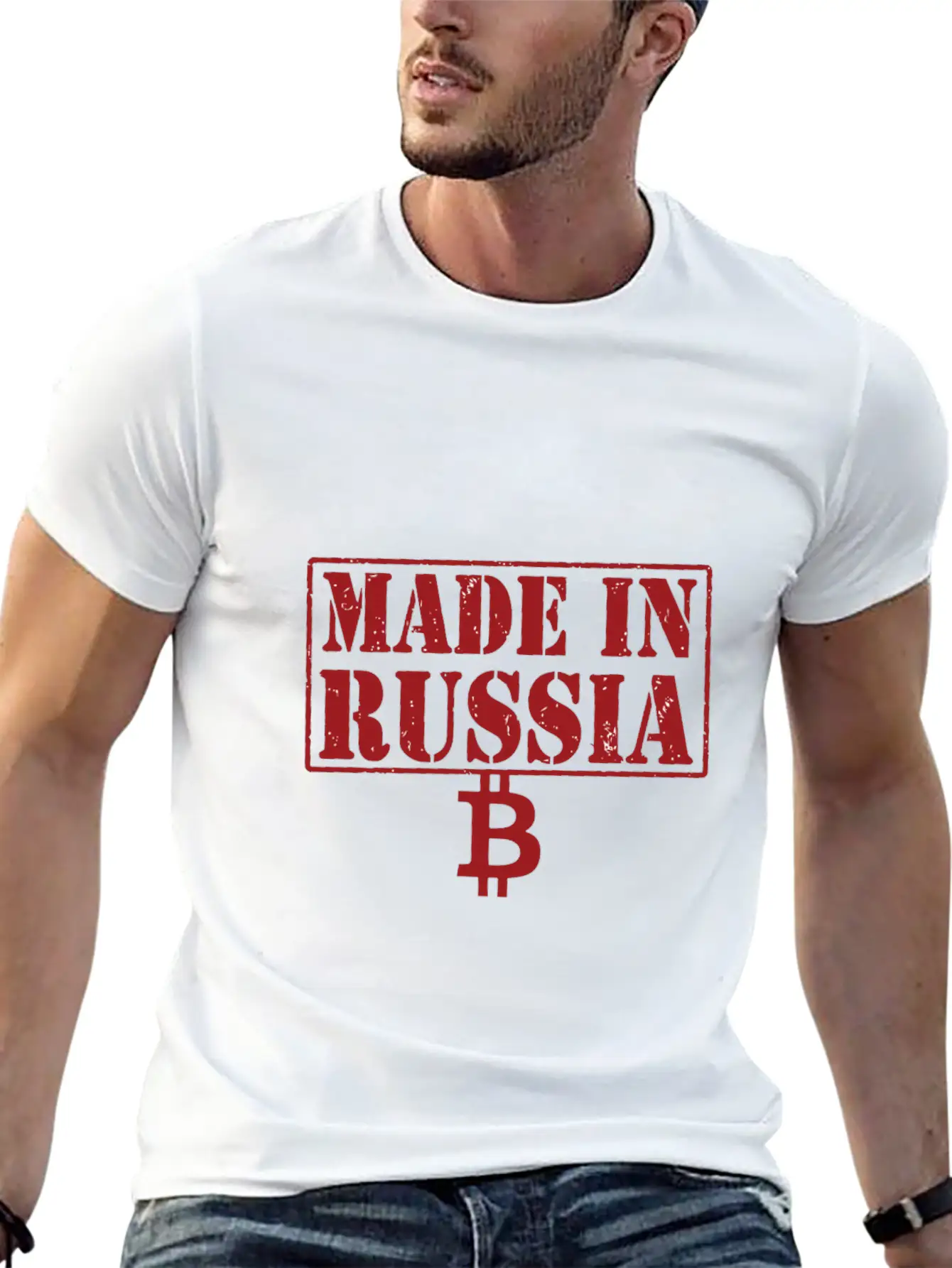 Made In Russia Bitcoin Essential Cotton Tee For Daily Outfits – Unisex Style