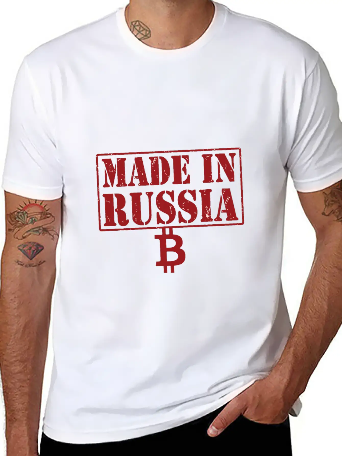 Made In Russia Bitcoin Essential Cotton Tee For Daily Outfits – Unisex Style
