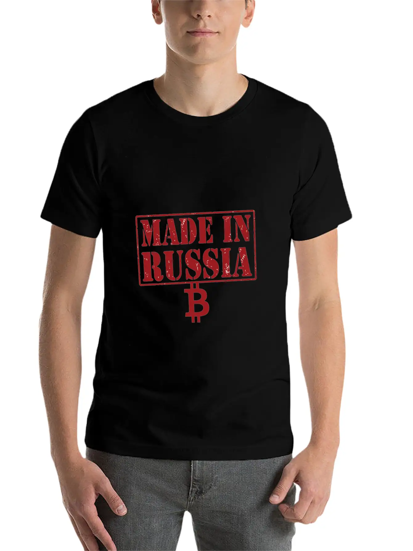 Made In Russia Bitcoin Essential Cotton Tee For Daily Outfits – Unisex Style