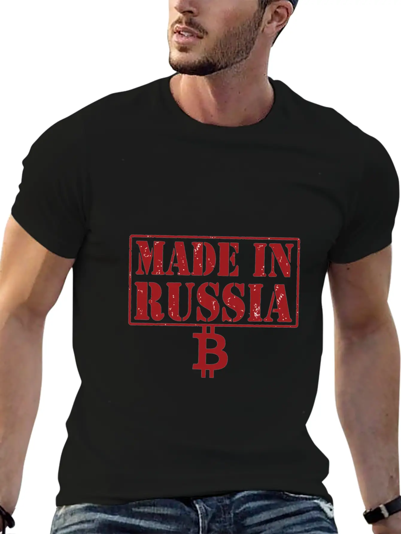 Made In Russia Bitcoin Essential Cotton Tee For Daily Outfits – Unisex Style