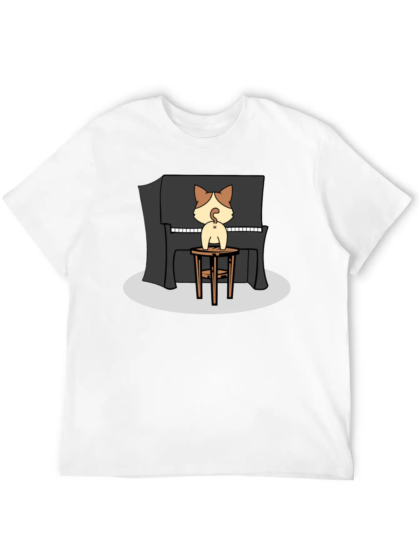 Music Piano House Cat T-Shirt I Feline Gift Idea Essential Cotton Tee For Daily Outfits – Unisex Style
