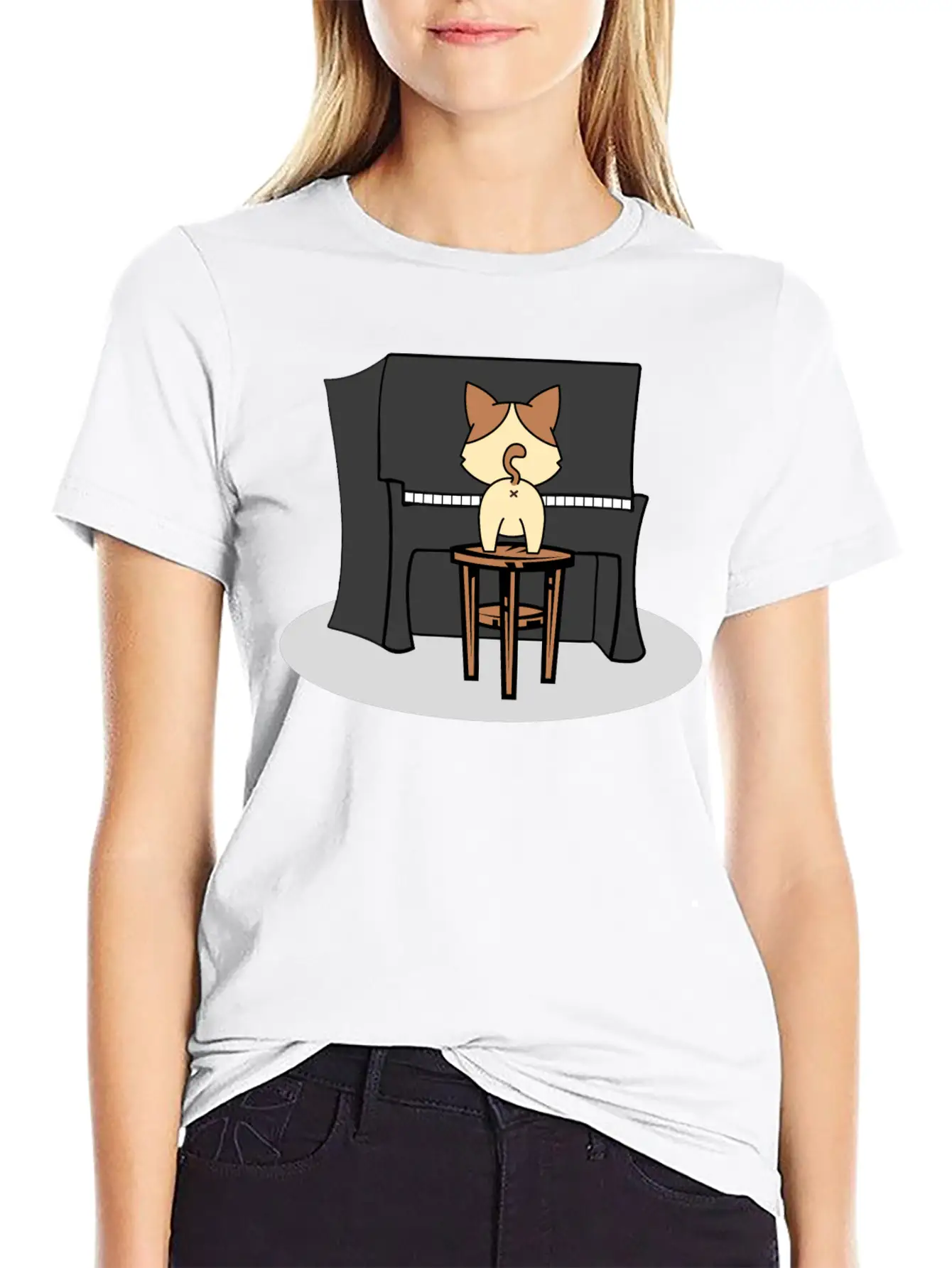 Music Piano House Cat T-Shirt I Feline Gift Idea Essential Cotton Tee For Daily Outfits – Unisex Style