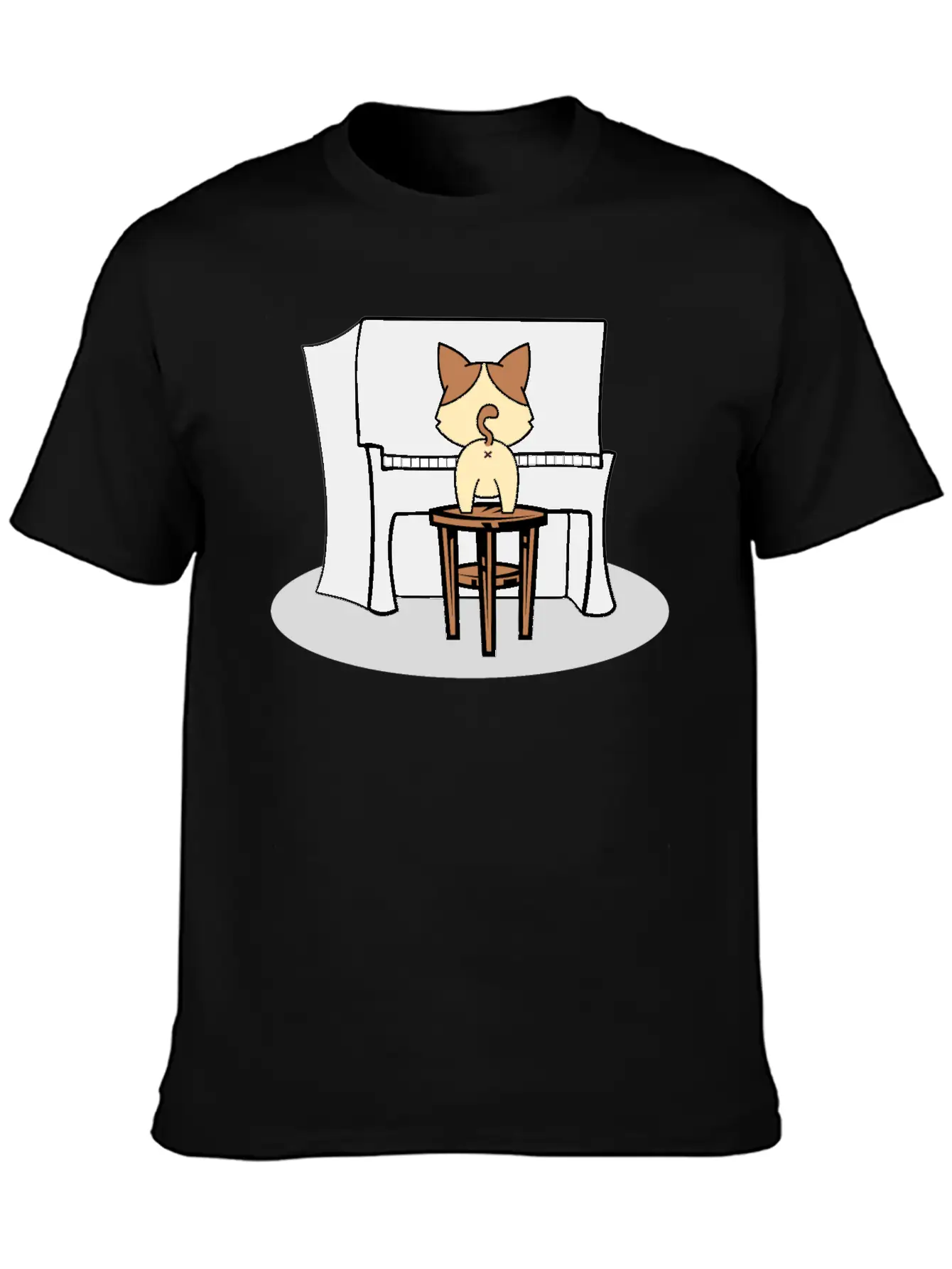 Music Piano House Cat T-Shirt I Feline Gift Idea Essential Cotton Tee For Daily Outfits – Unisex Style