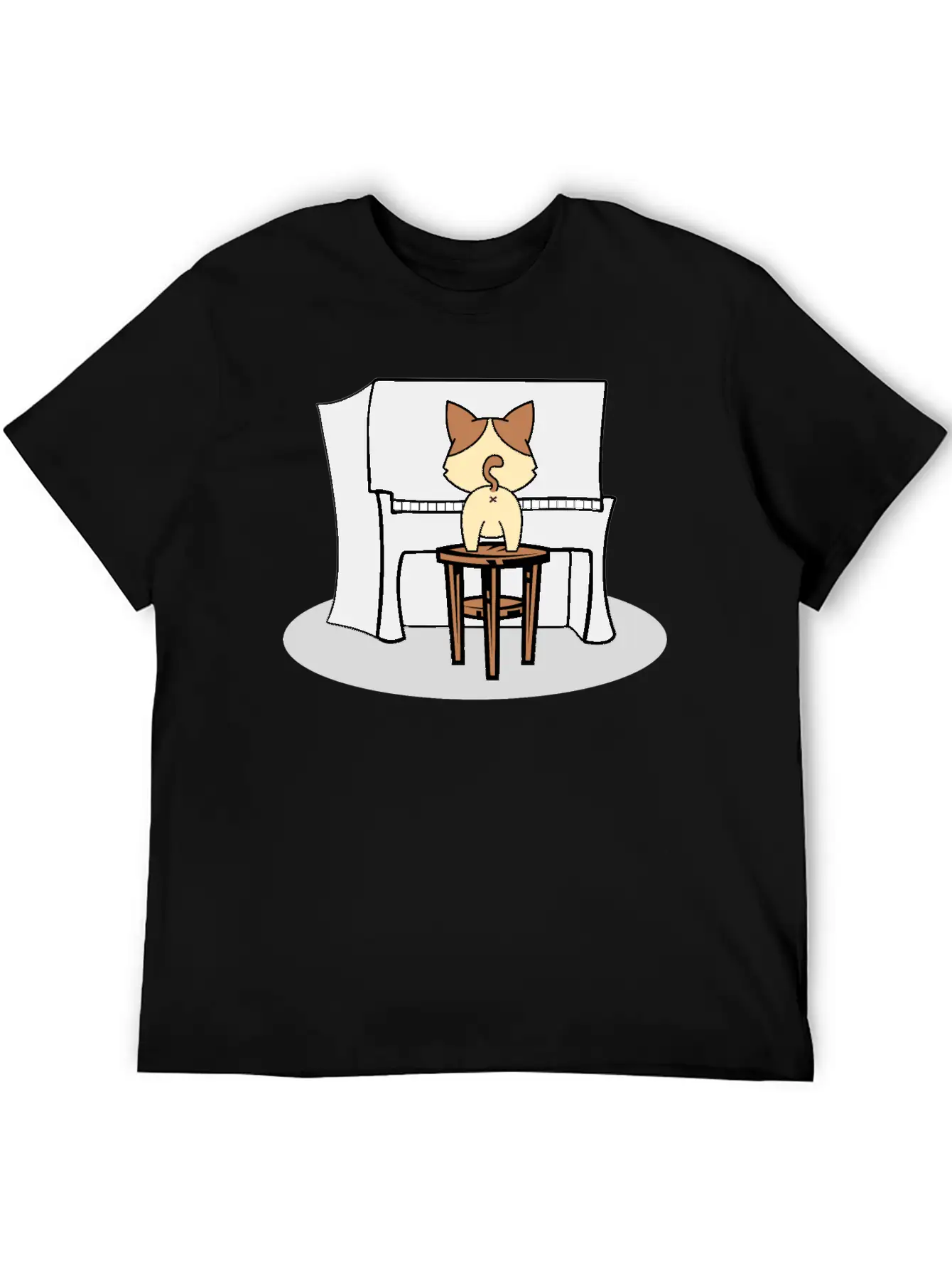 Music Piano House Cat T-Shirt I Feline Gift Idea Essential Cotton Tee For Daily Outfits – Unisex Style