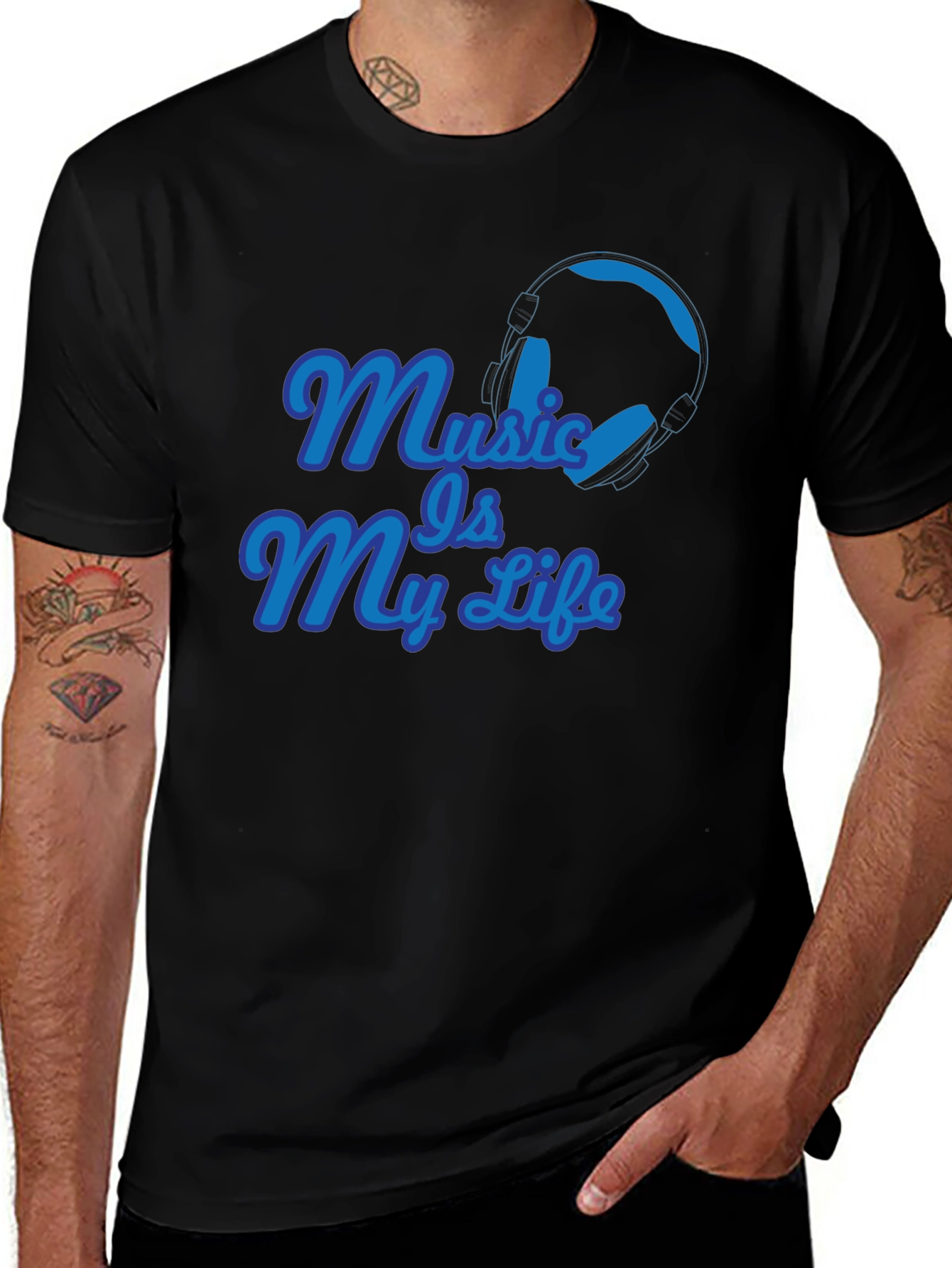 Music Is My Life Black T-Shirt