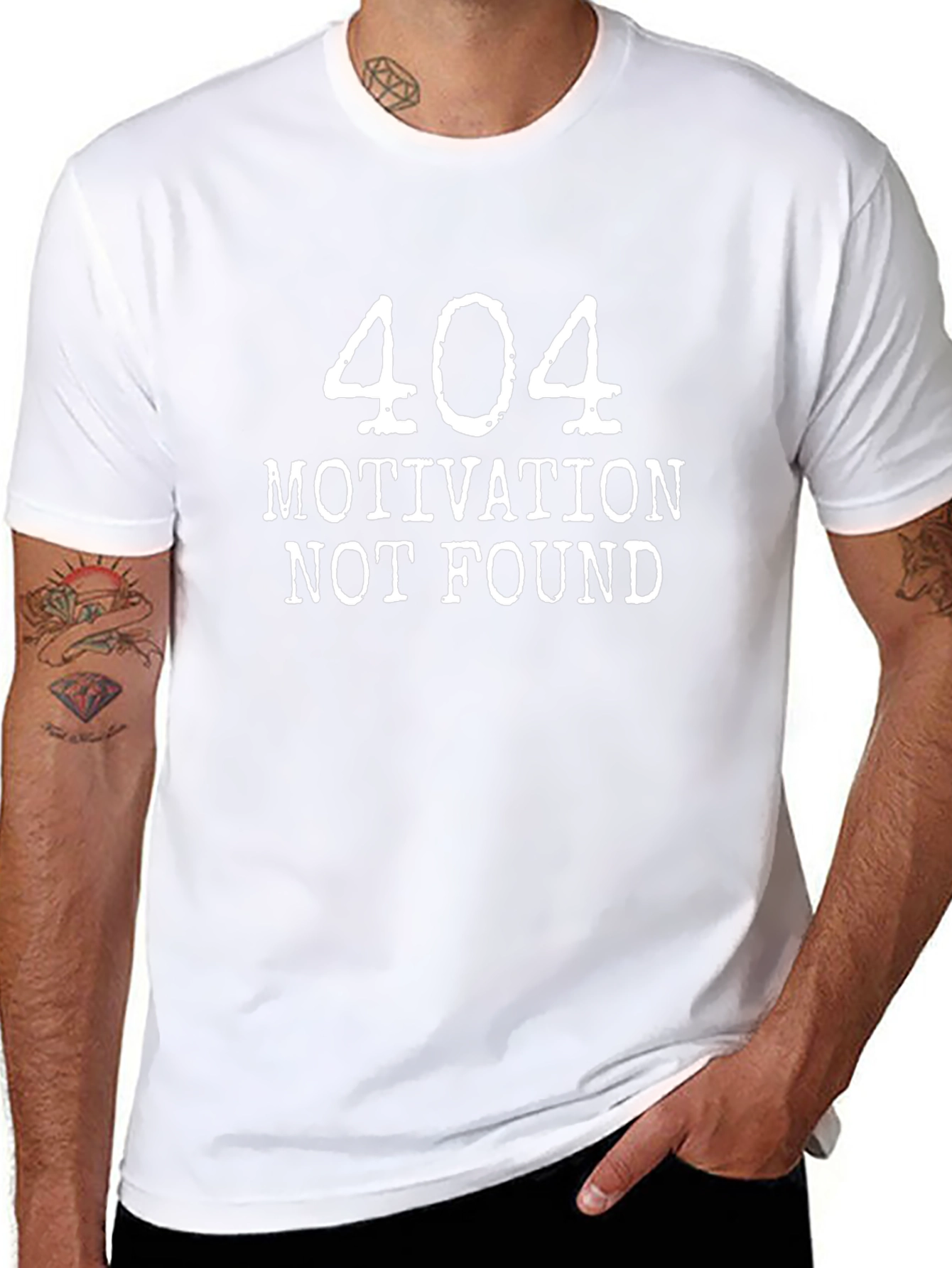 404 Motivation Not Found T-Shirt - Funny Geek Tee