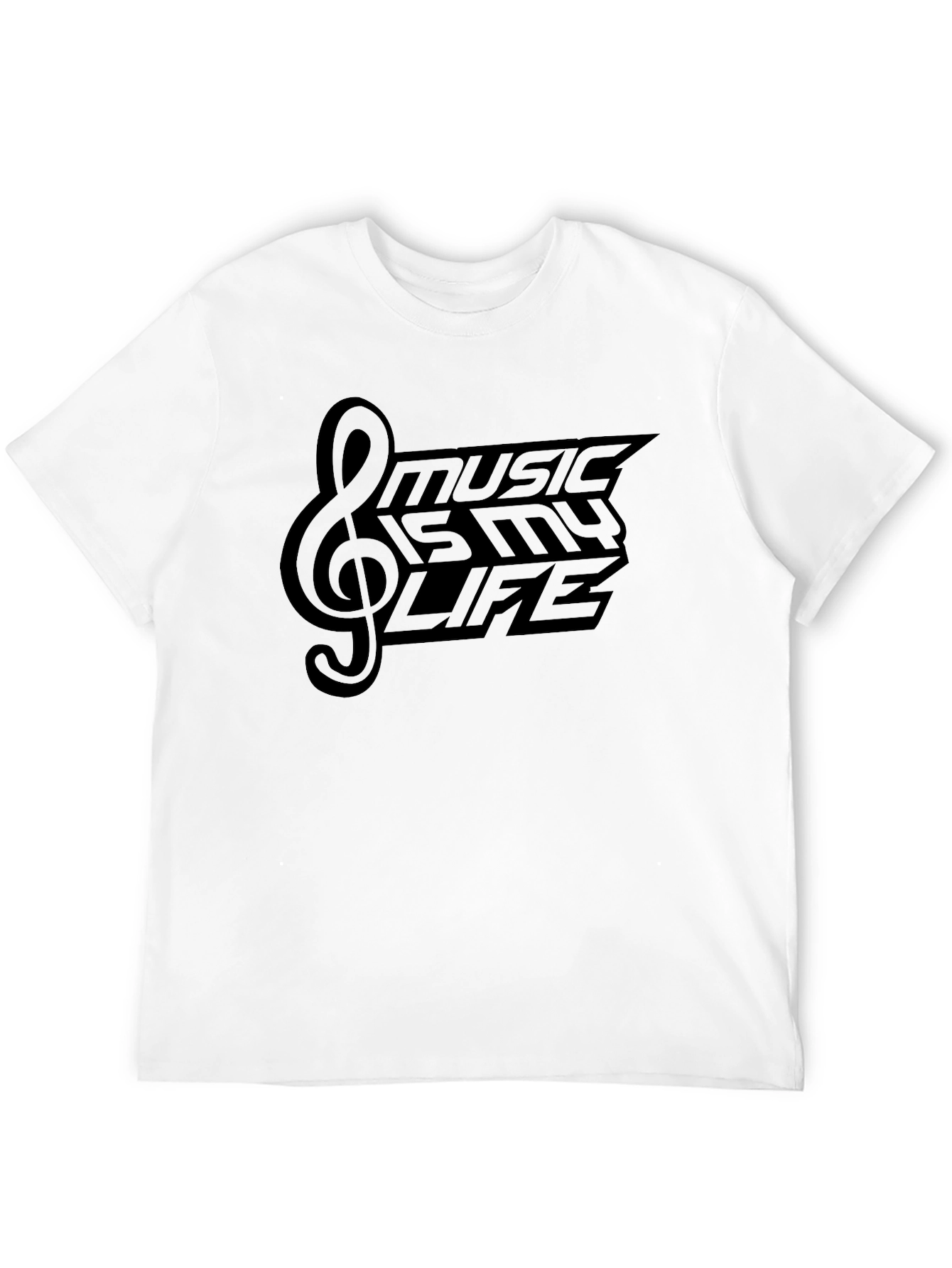 Music is My Life Black Graphic T-Shirt