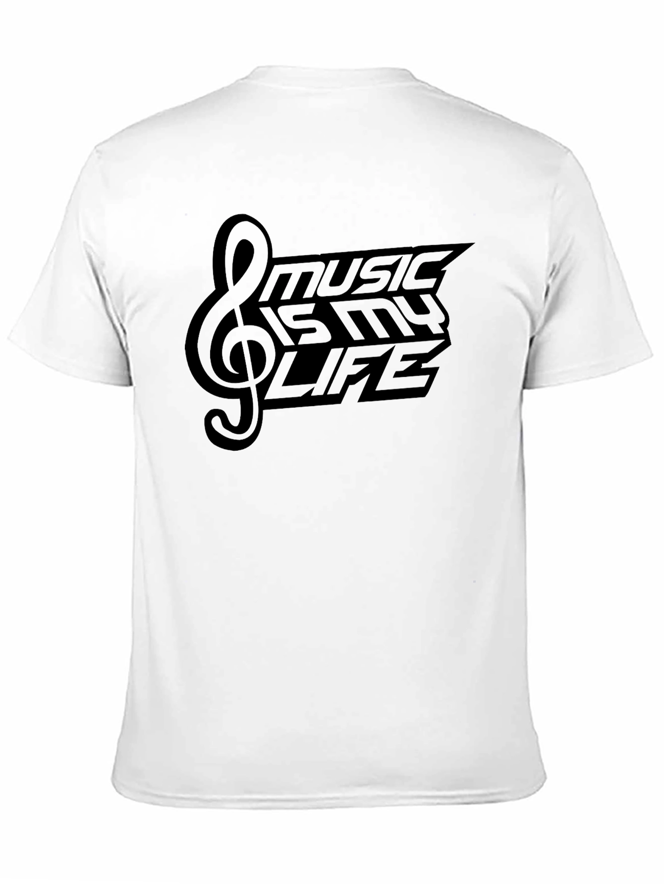 Music is My Life Black Graphic T-Shirt