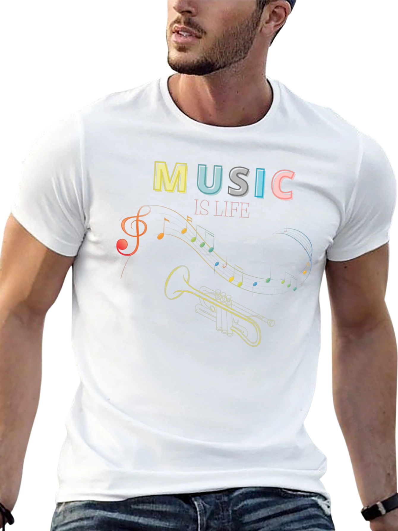 Music Is Life Graphic Tee - Black