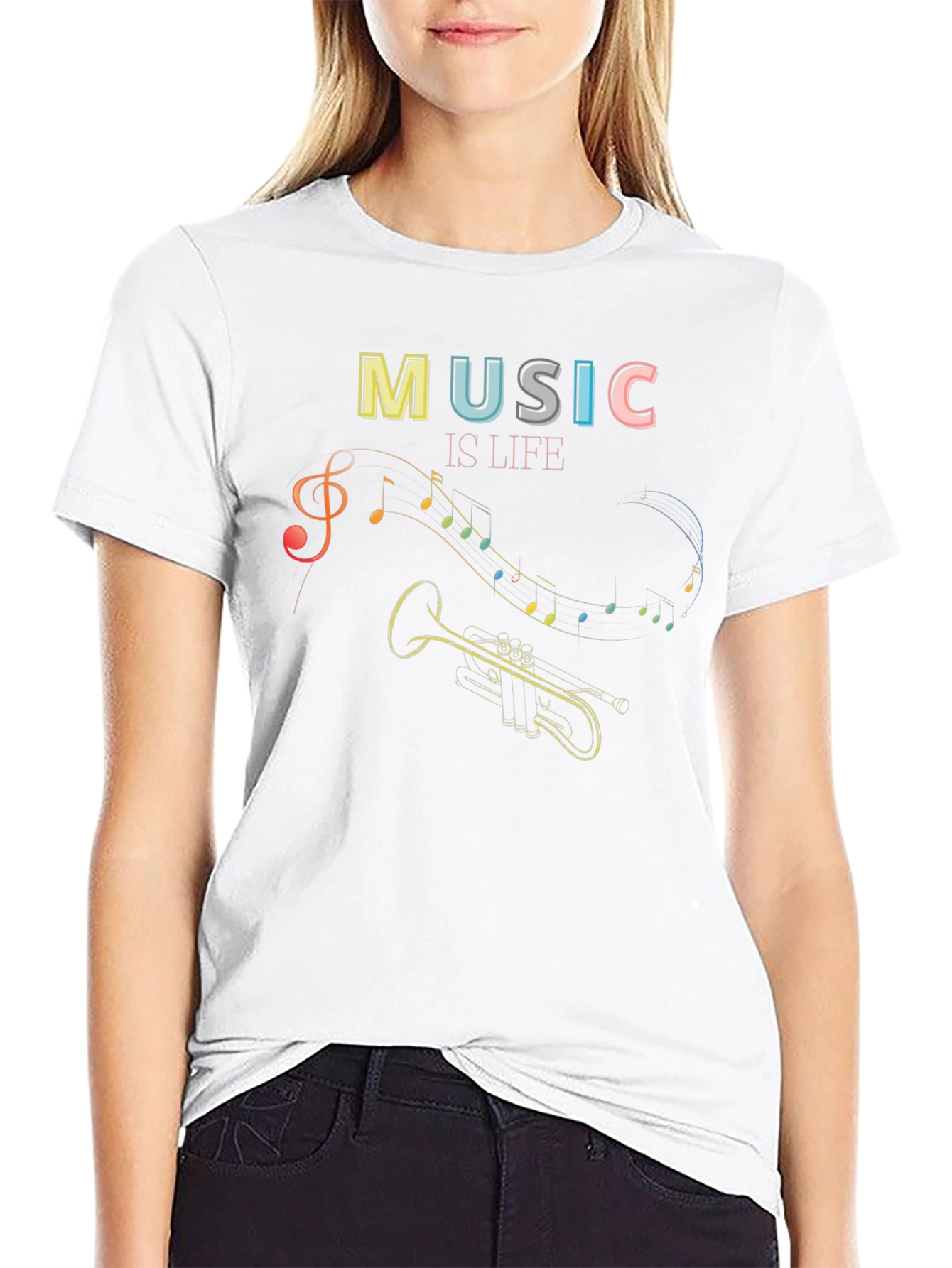 Music Is Life Graphic Tee - Black