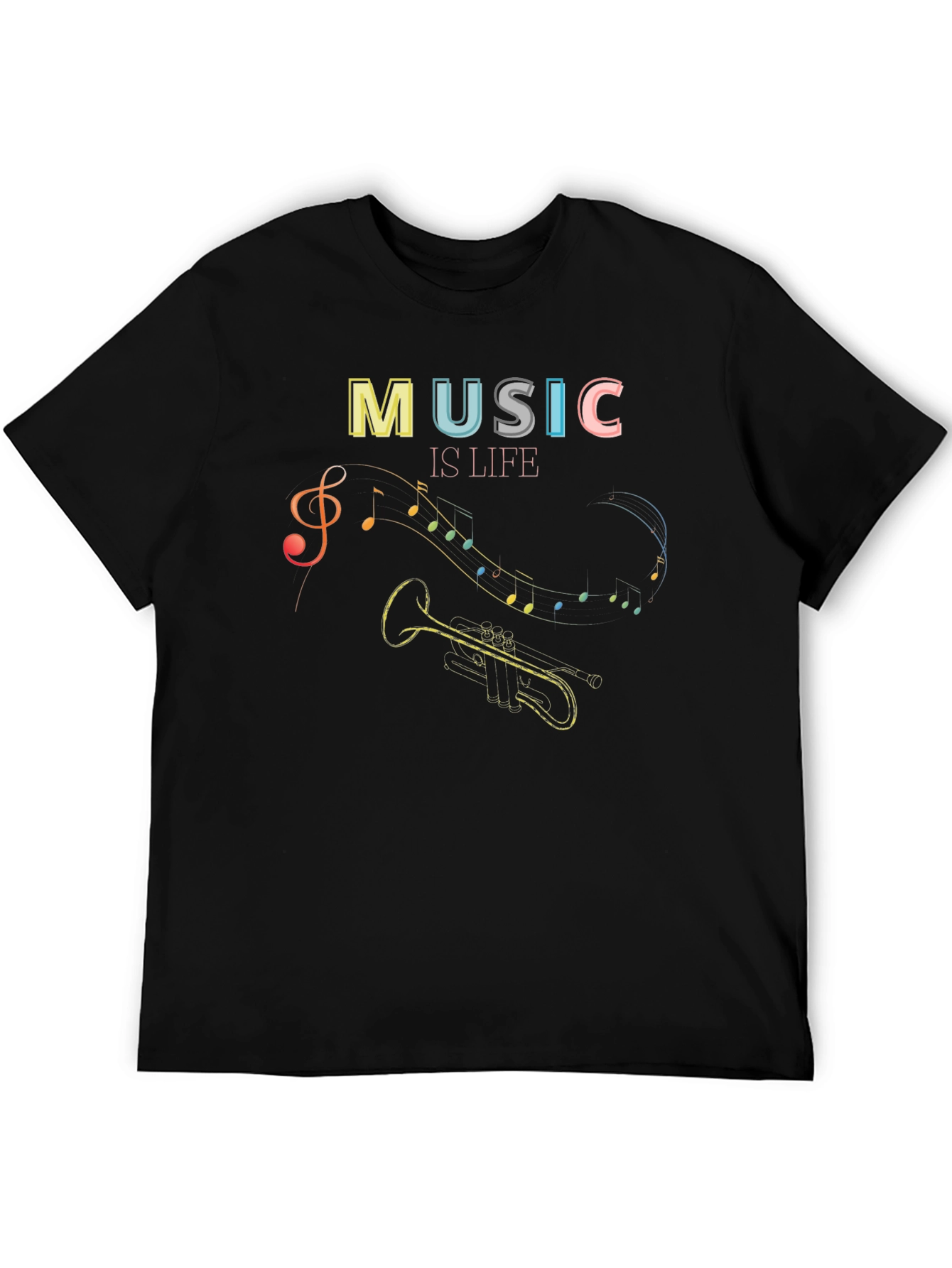Music Is Life Graphic Tee - Black