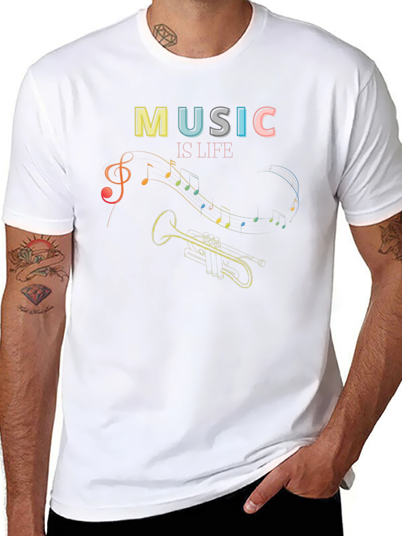 Music Is Life Graphic Tee - Black