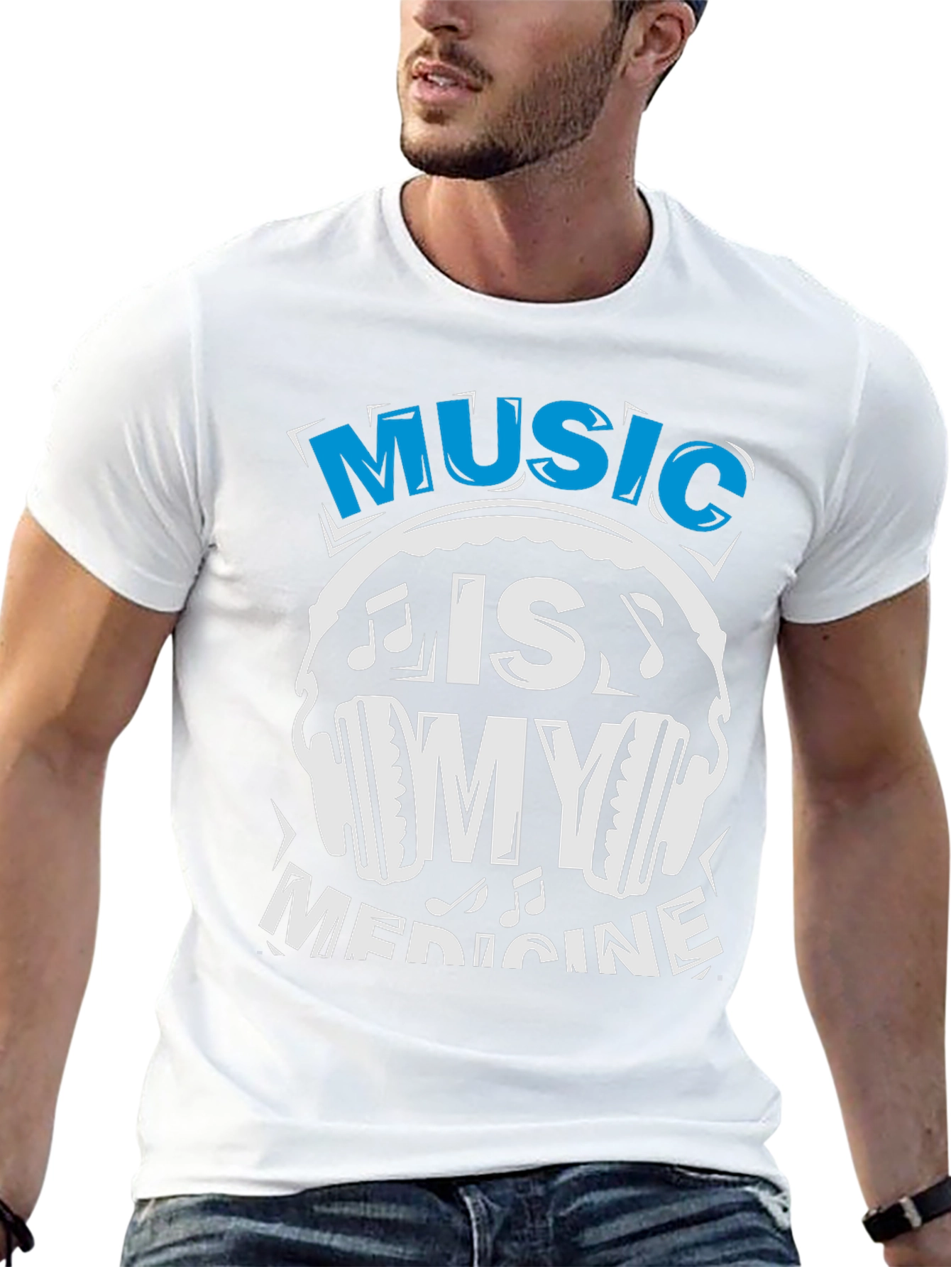 Music Is My Medicine T-Shirt - Black Cotton Tee