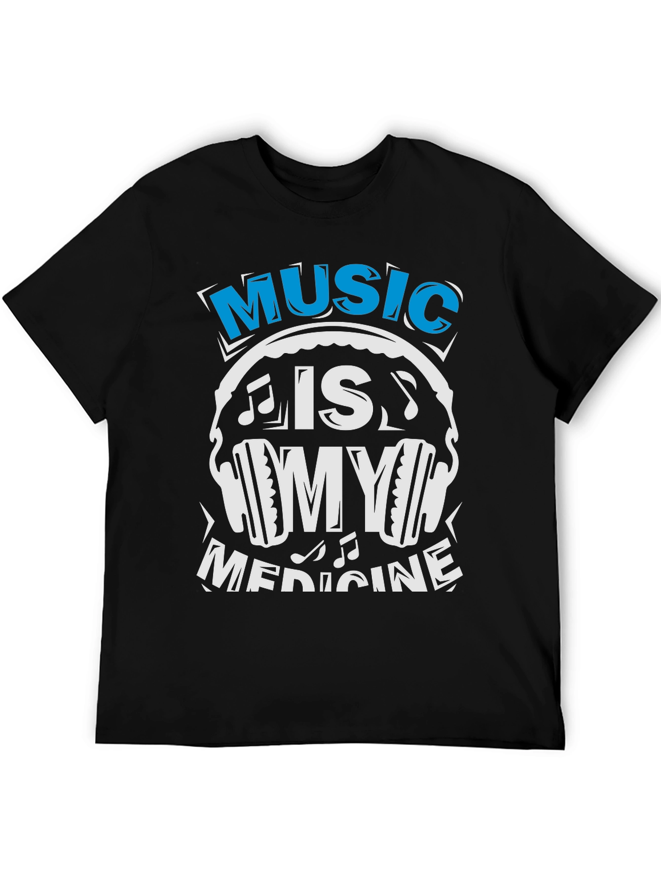 Music Is My Medicine T-Shirt - Black Cotton Tee