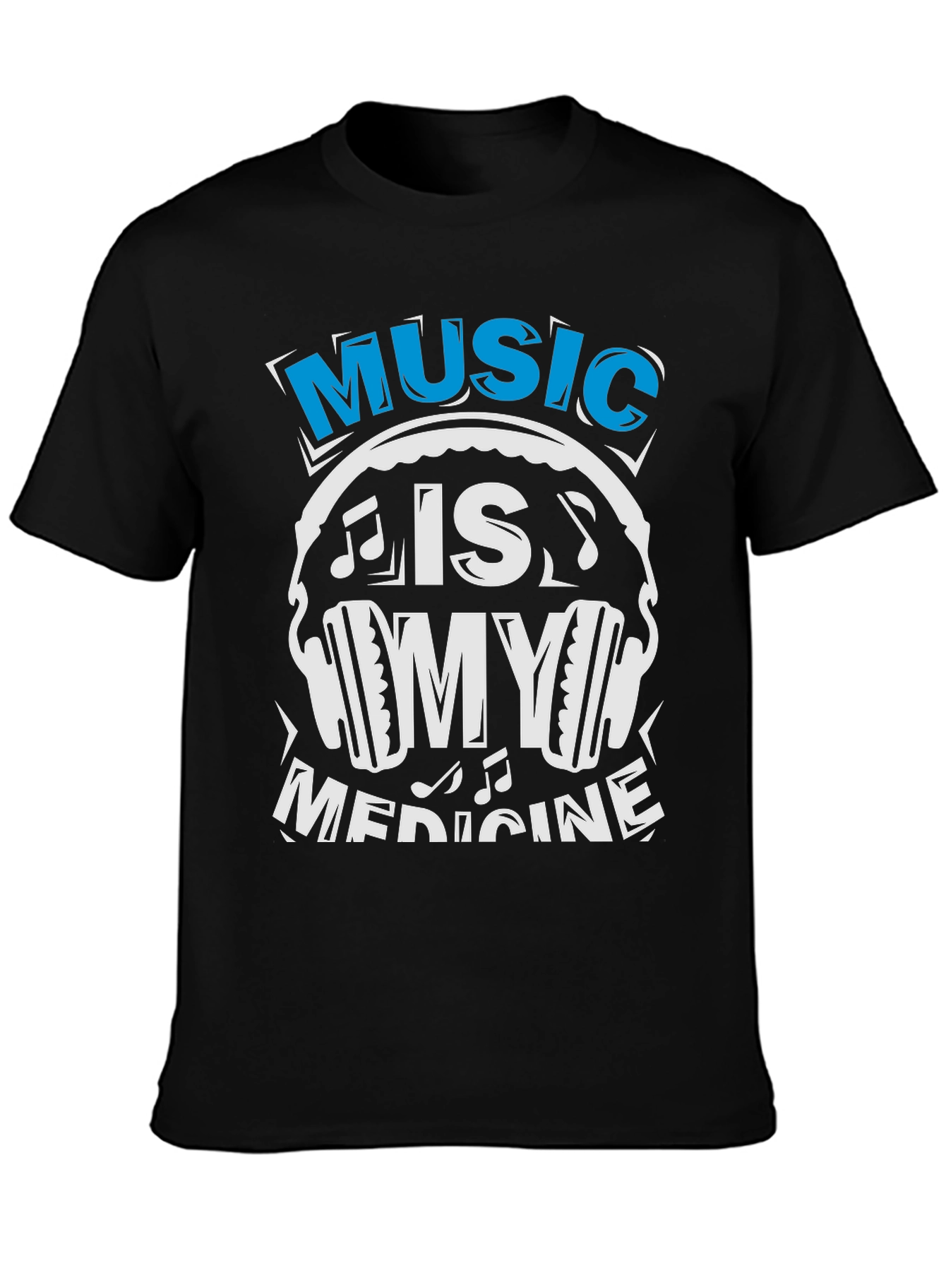 Music Is My Medicine T-Shirt - Black Cotton Tee