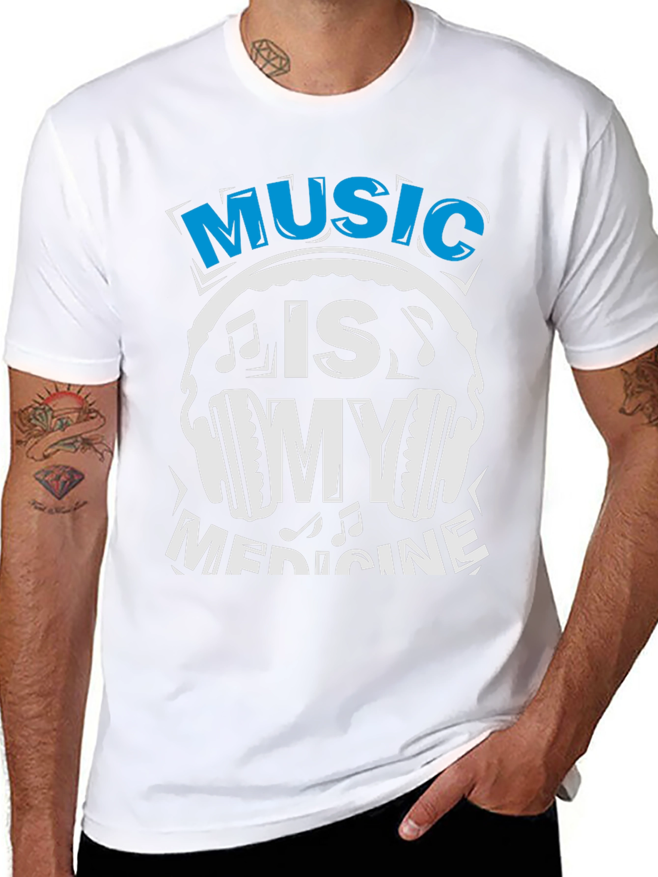 Music Is My Medicine T-Shirt - Black Cotton Tee