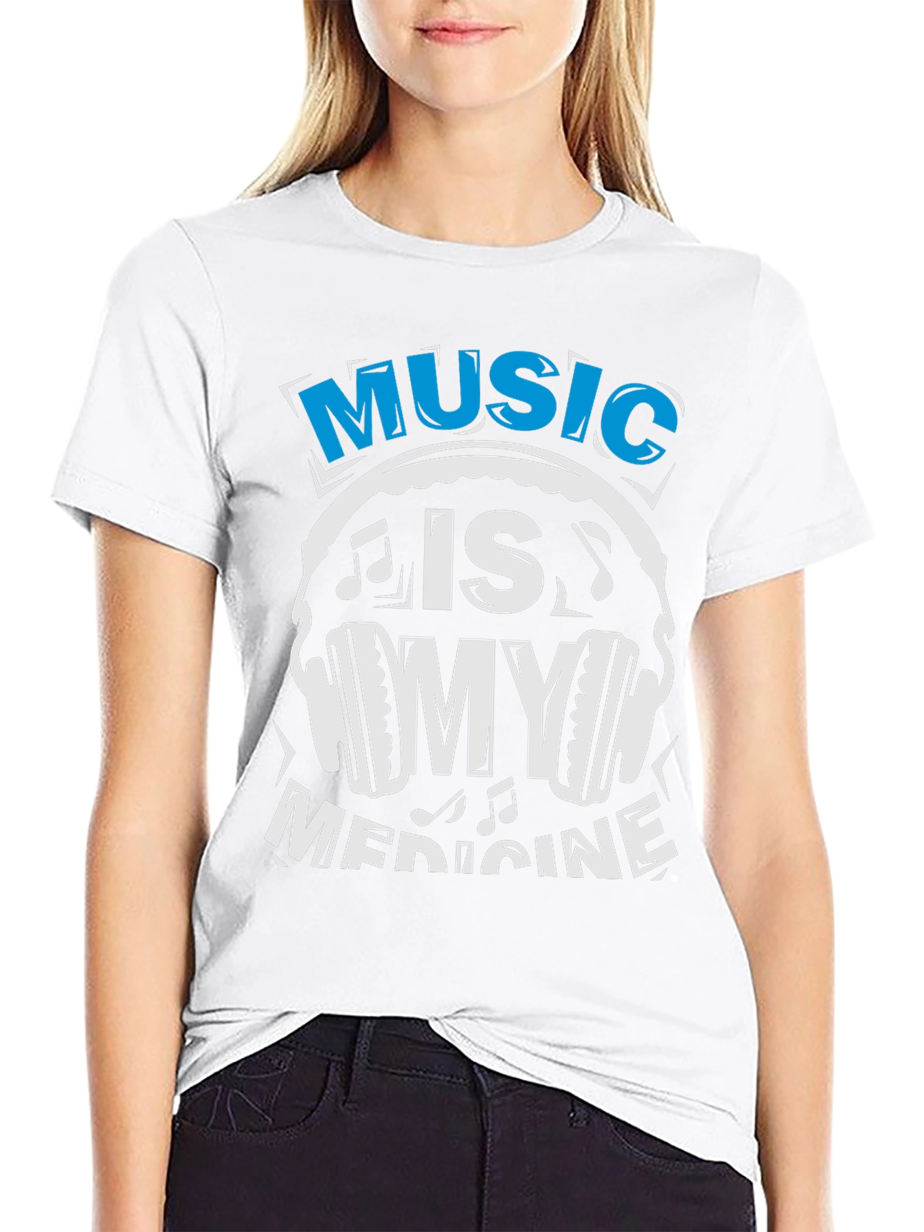 Music Is My Medicine T-Shirt - Black Cotton Tee