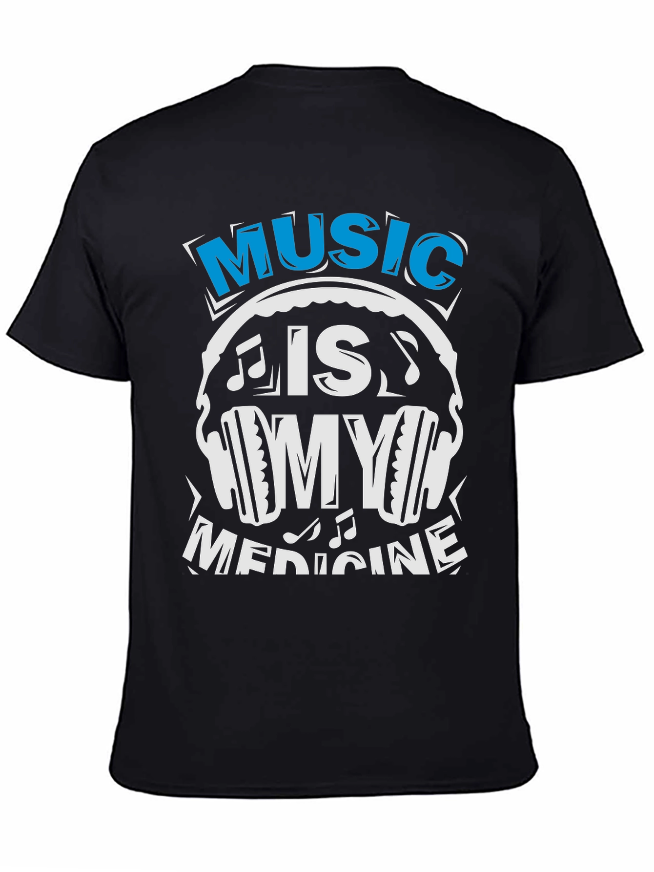 Music Is My Medicine T-Shirt - Black Cotton Tee