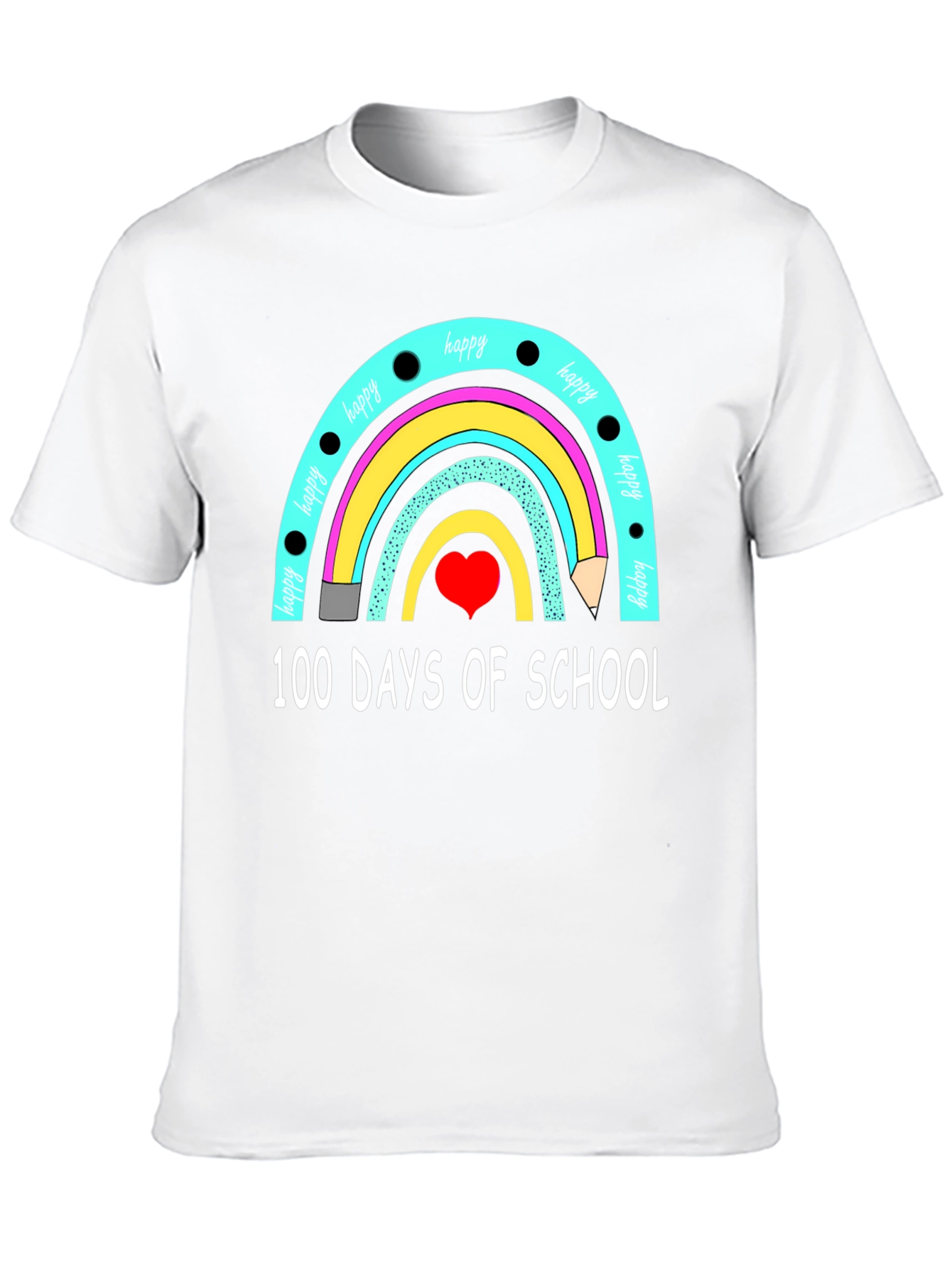 100 Days of School Rainbow Graphic T-Shirt
