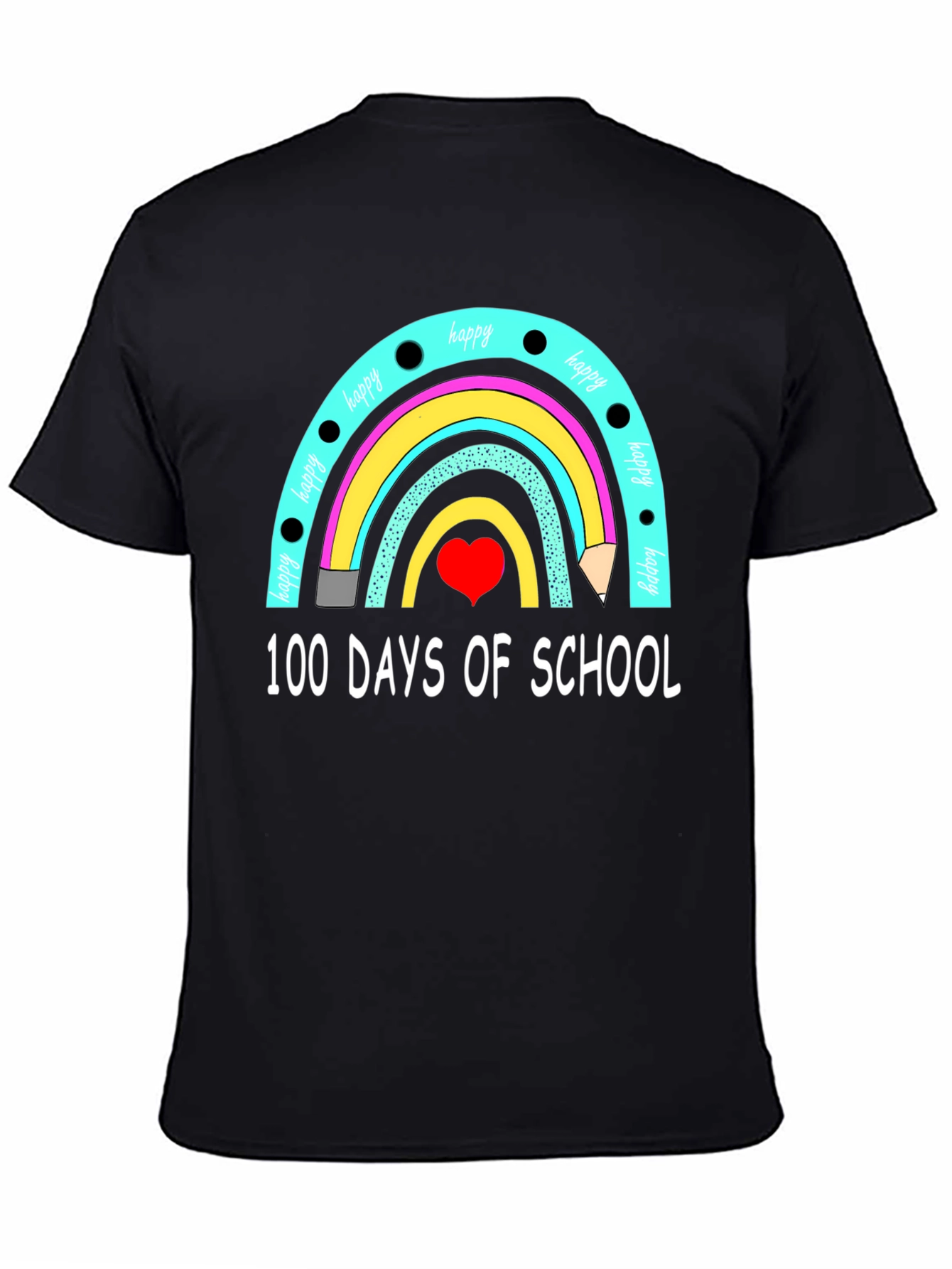 100 Days of School Rainbow Graphic T-Shirt