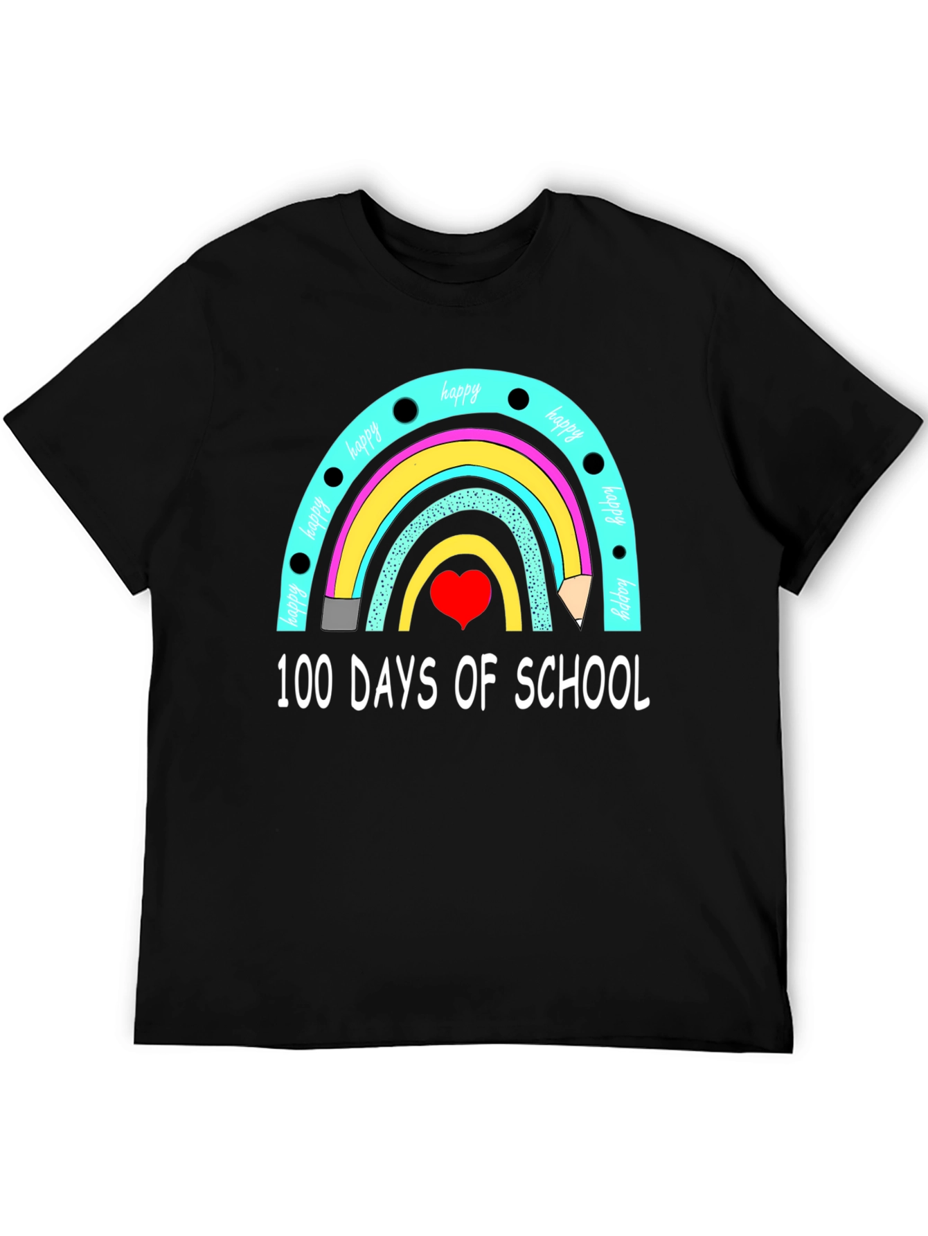 100 Days of School Rainbow Graphic T-Shirt