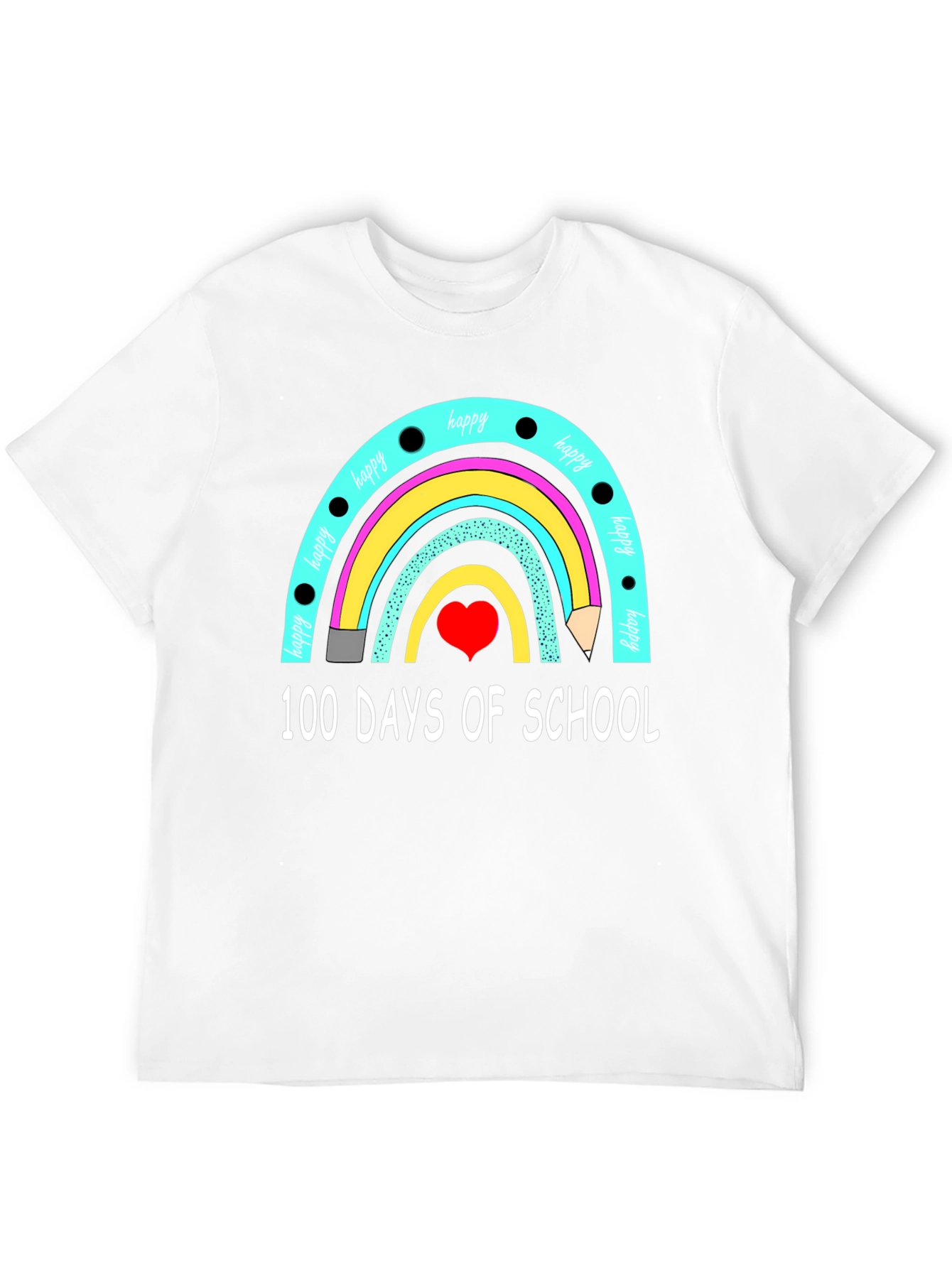 100 Days of School Rainbow Graphic T-Shirt