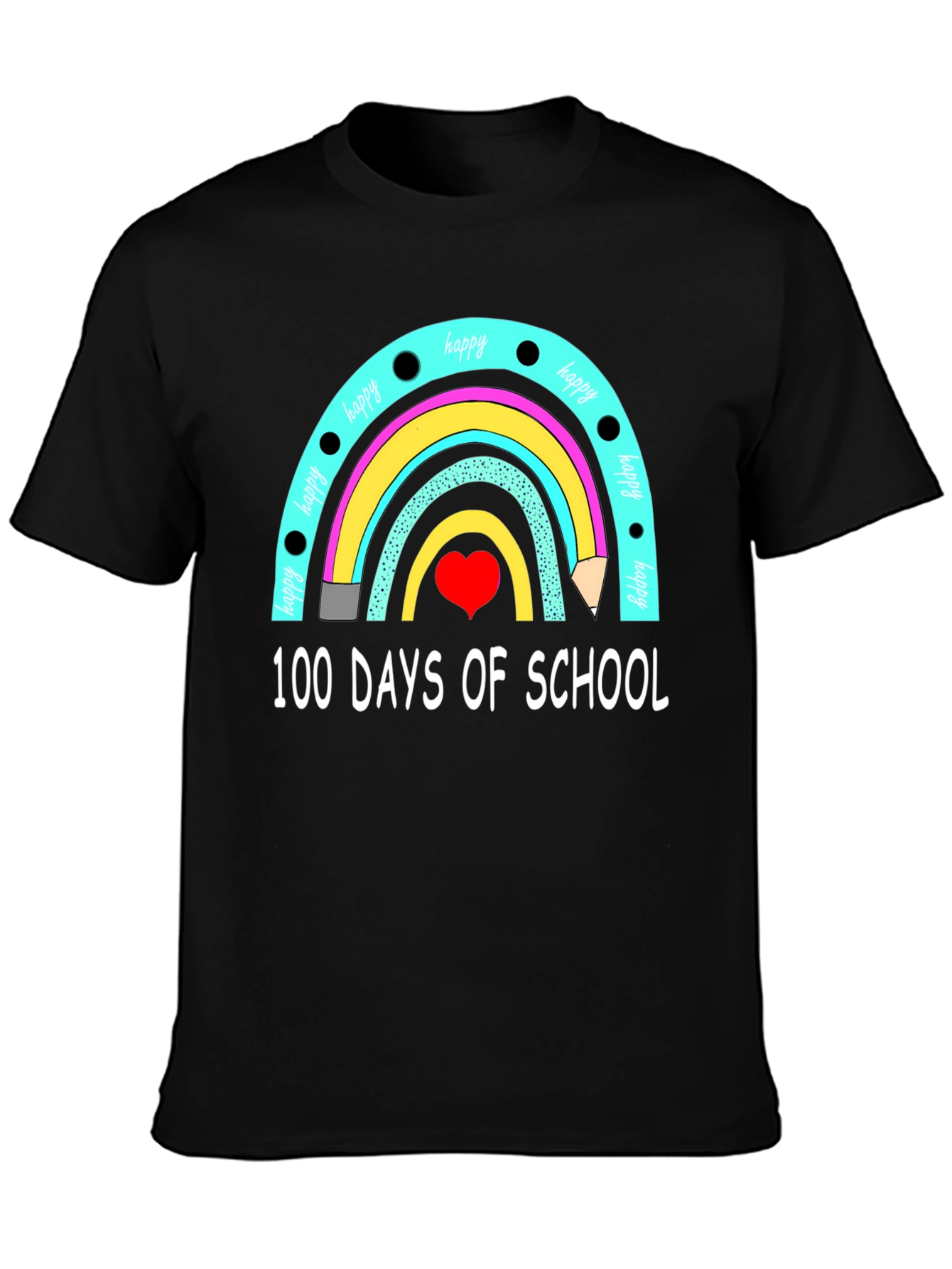 100 Days of School Rainbow Graphic T-Shirt