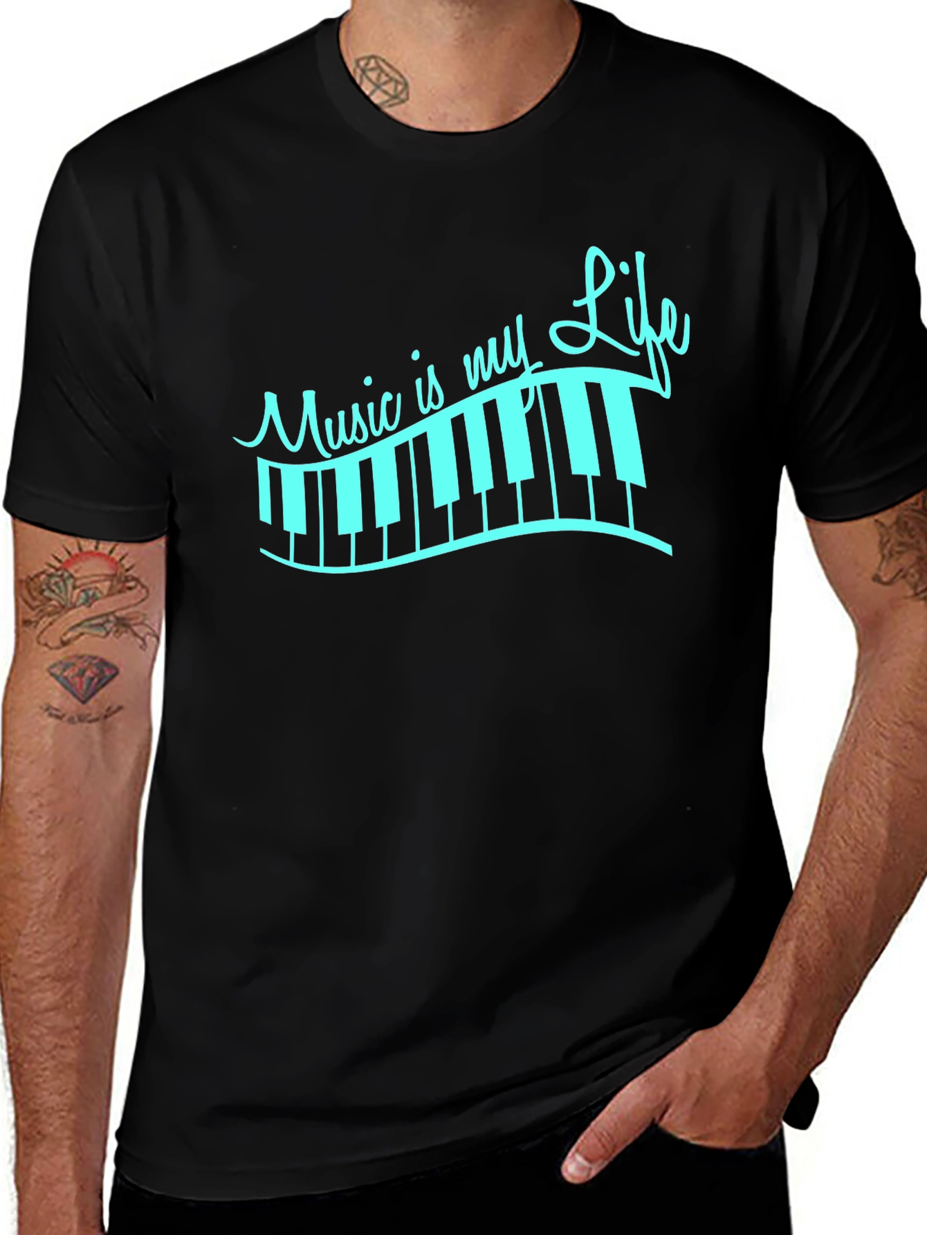 Music Is My Life Piano Keys T-Shirt