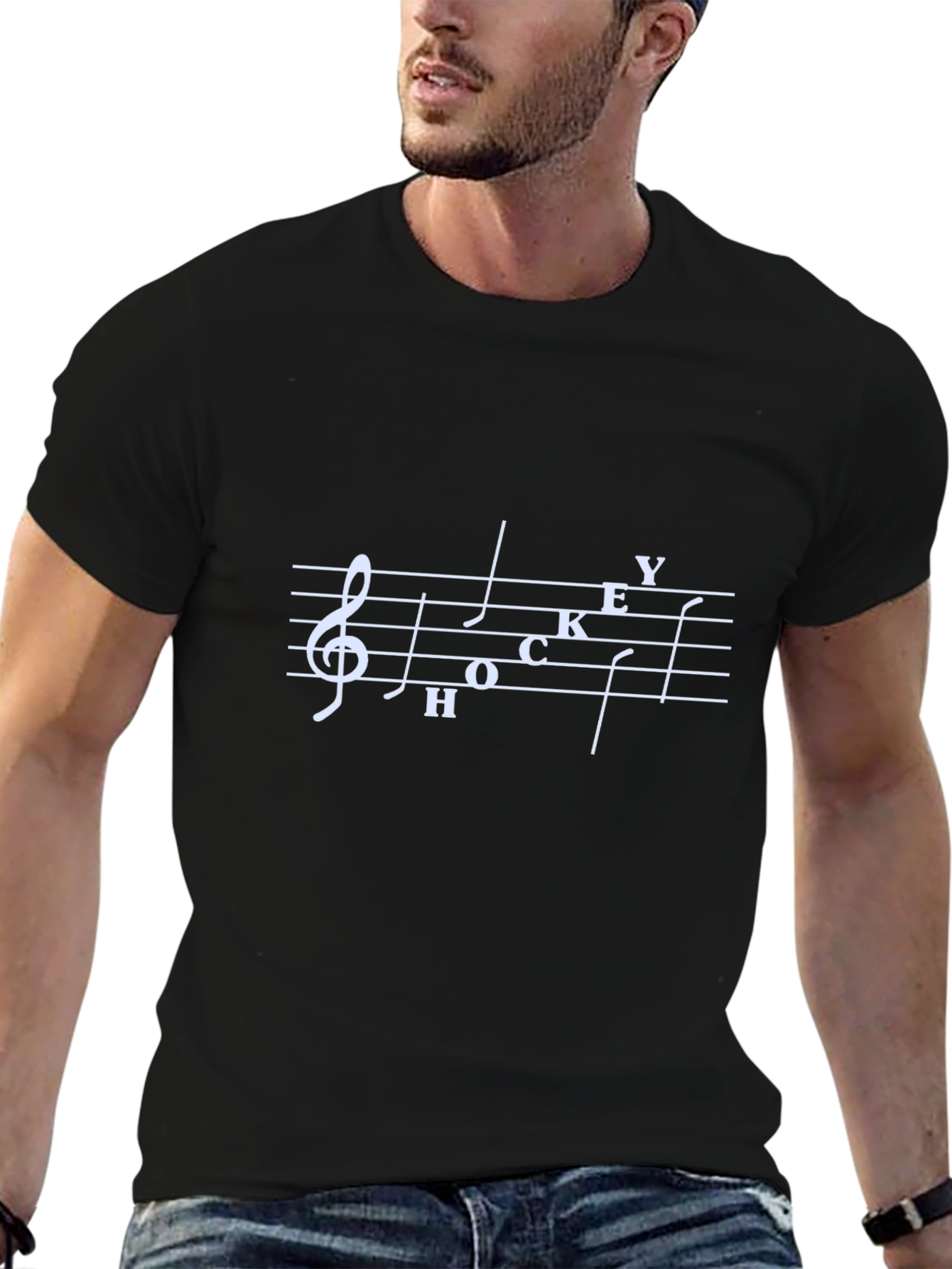 Music Hockey T-Shirt Sport Fan Tee