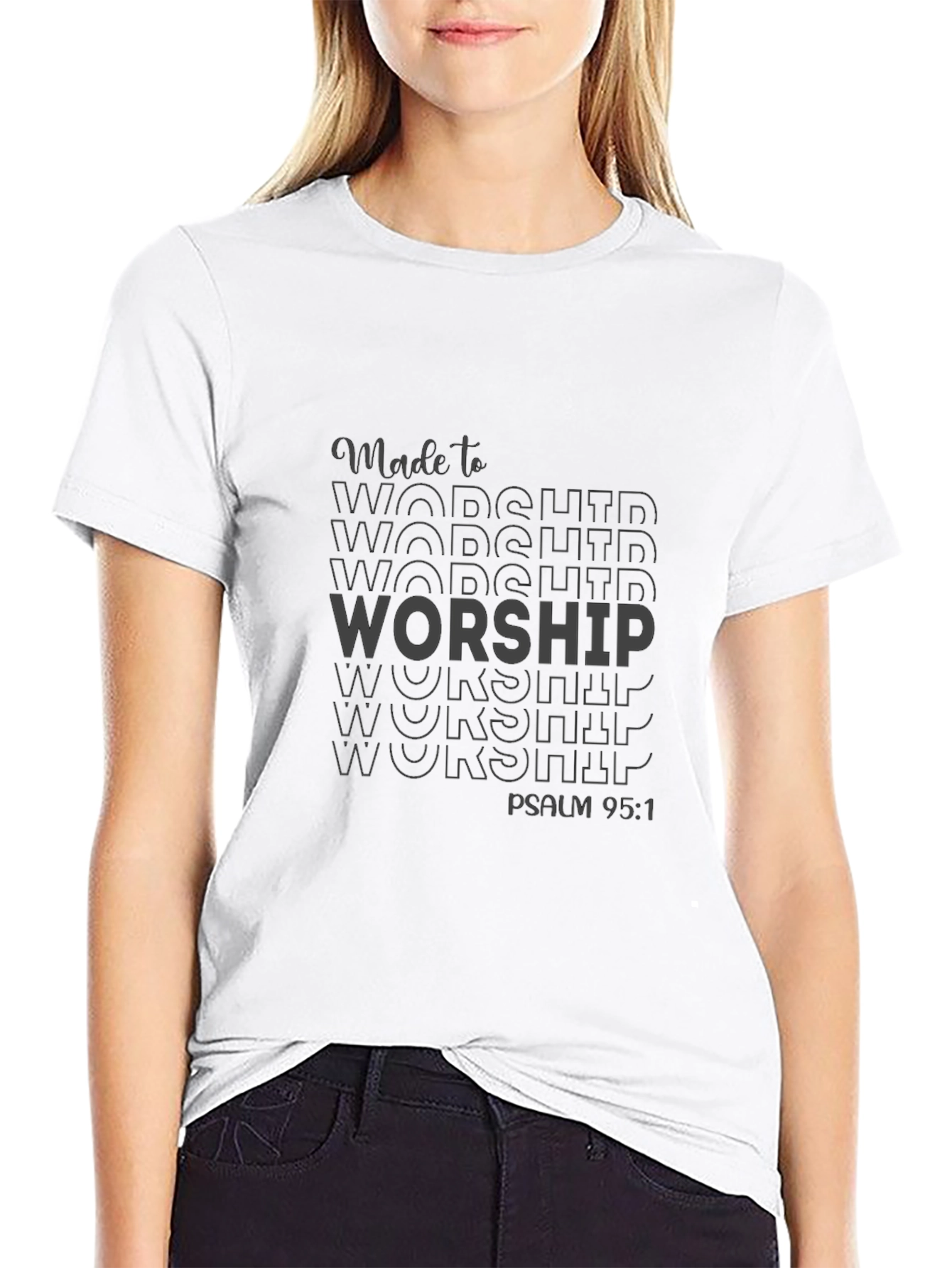 Made to Worship Black T-Shirt - Psalm 95:1