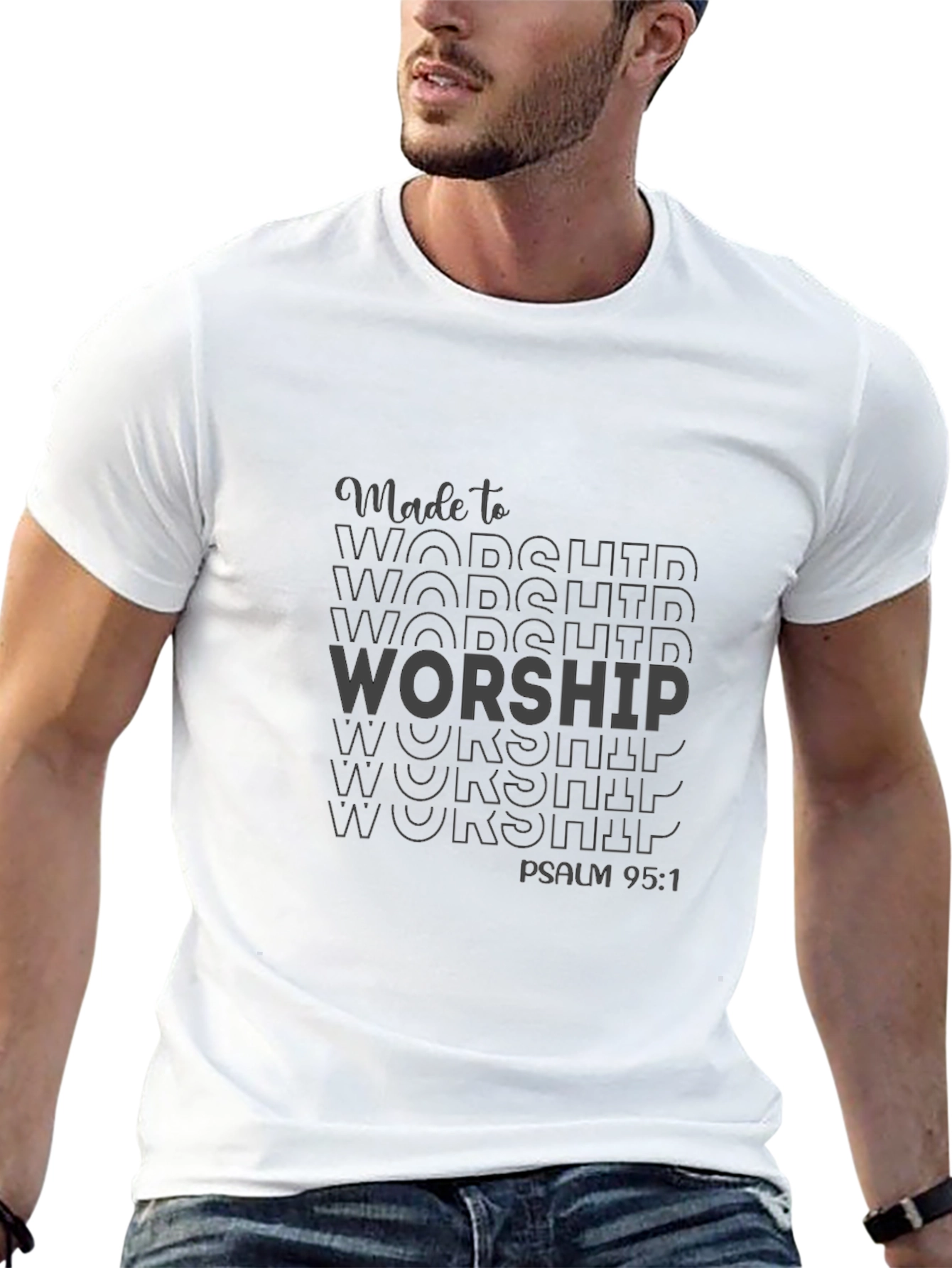 Made to Worship Black T-Shirt - Psalm 95:1
