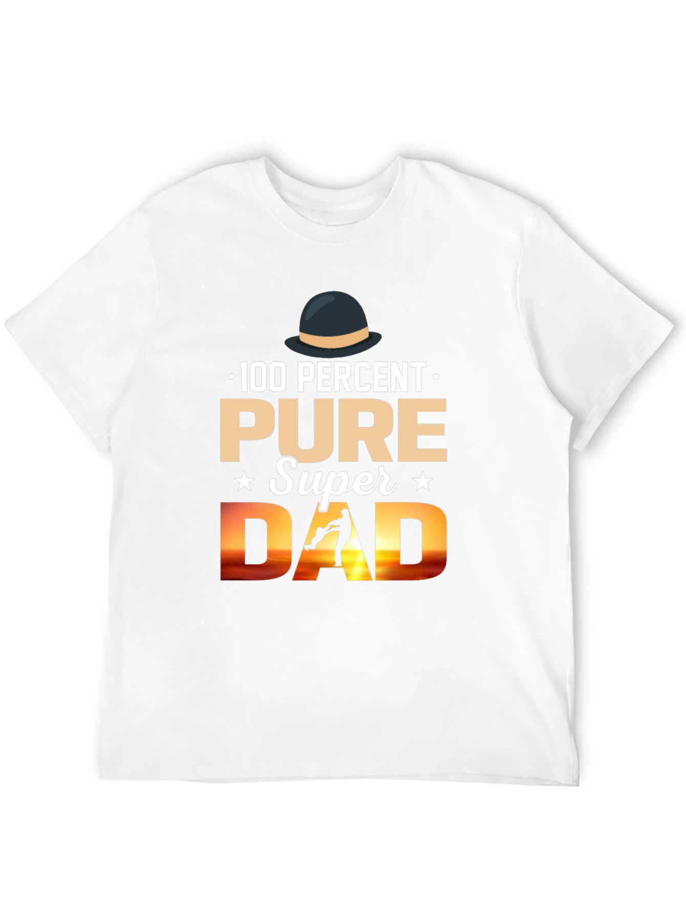 100% Pure Super Dad Black Graphic T-Shirt