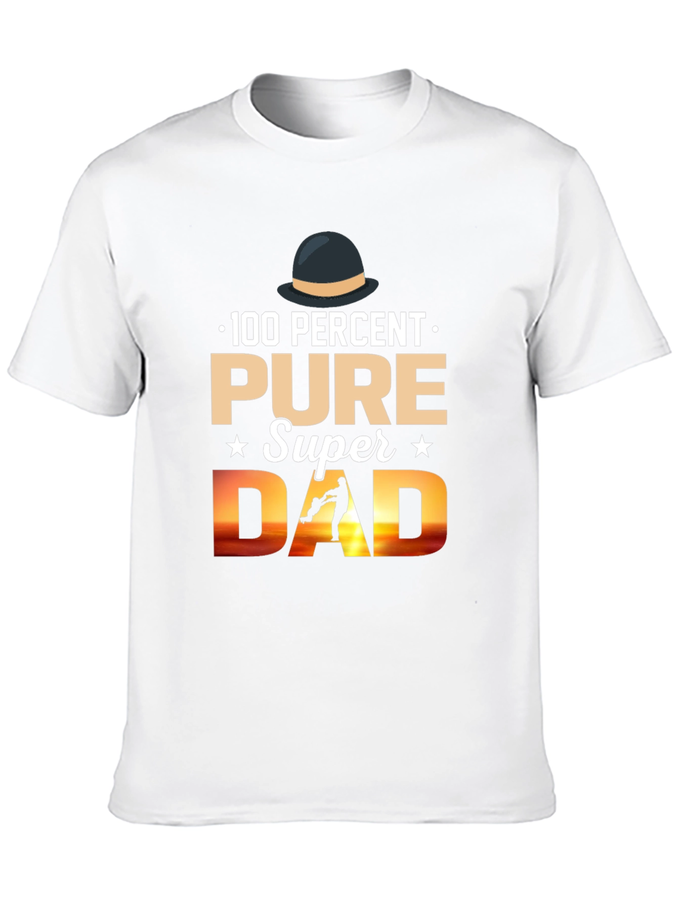 100% Pure Super Dad Black Graphic T-Shirt
