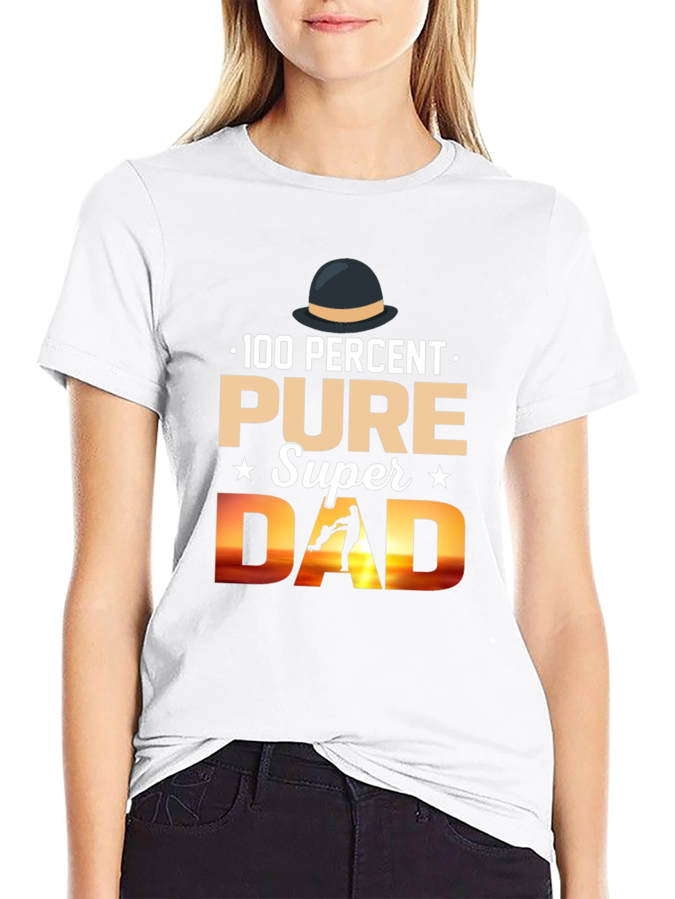 100% Pure Super Dad Black Graphic T-Shirt