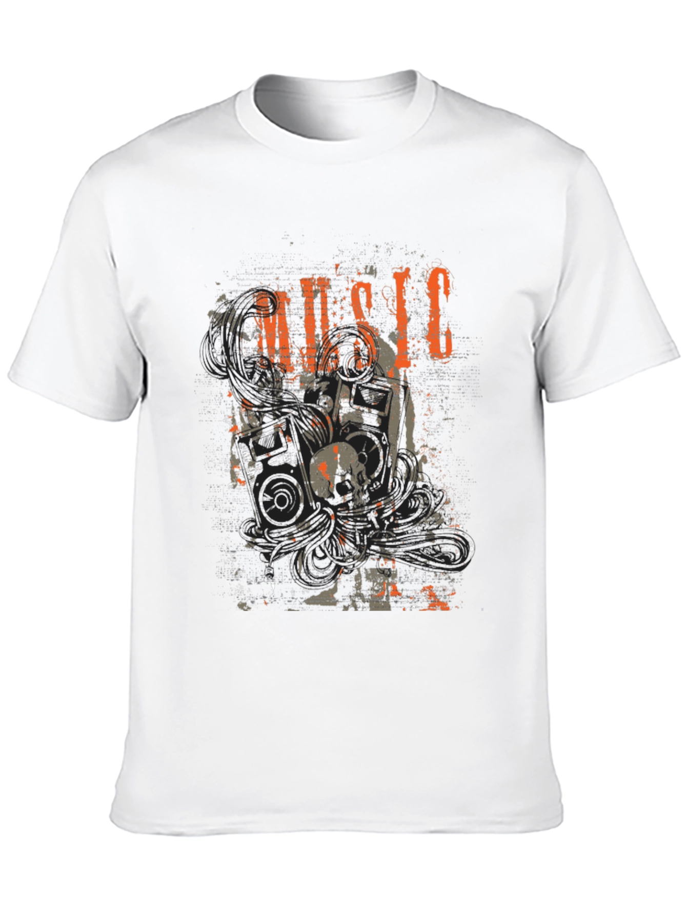 Music Graphic Print Black Tee