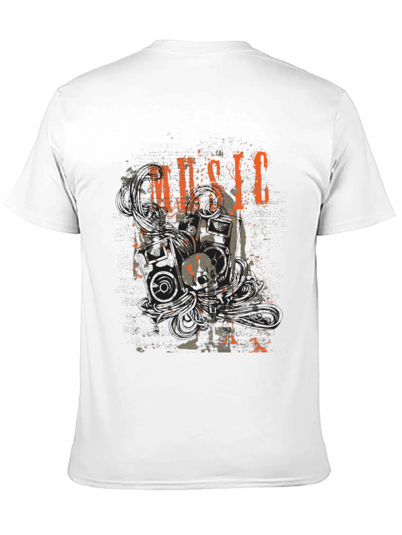 Music Graphic Print Black Tee
