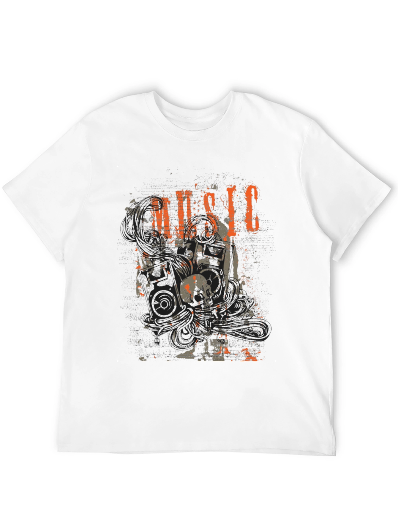 Music Graphic Print Black Tee