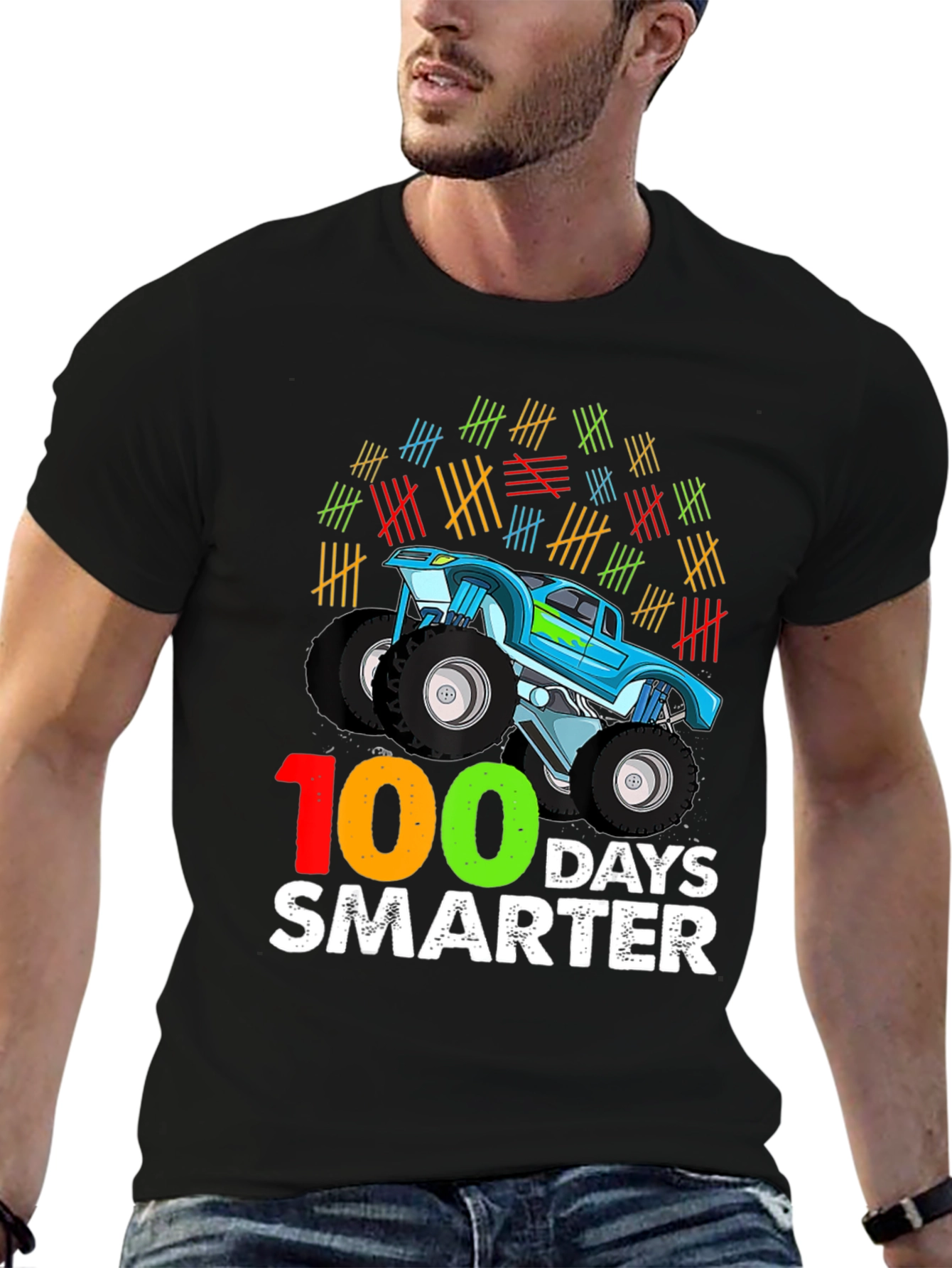 100 Days Smarter Monster Truck T-Shirt