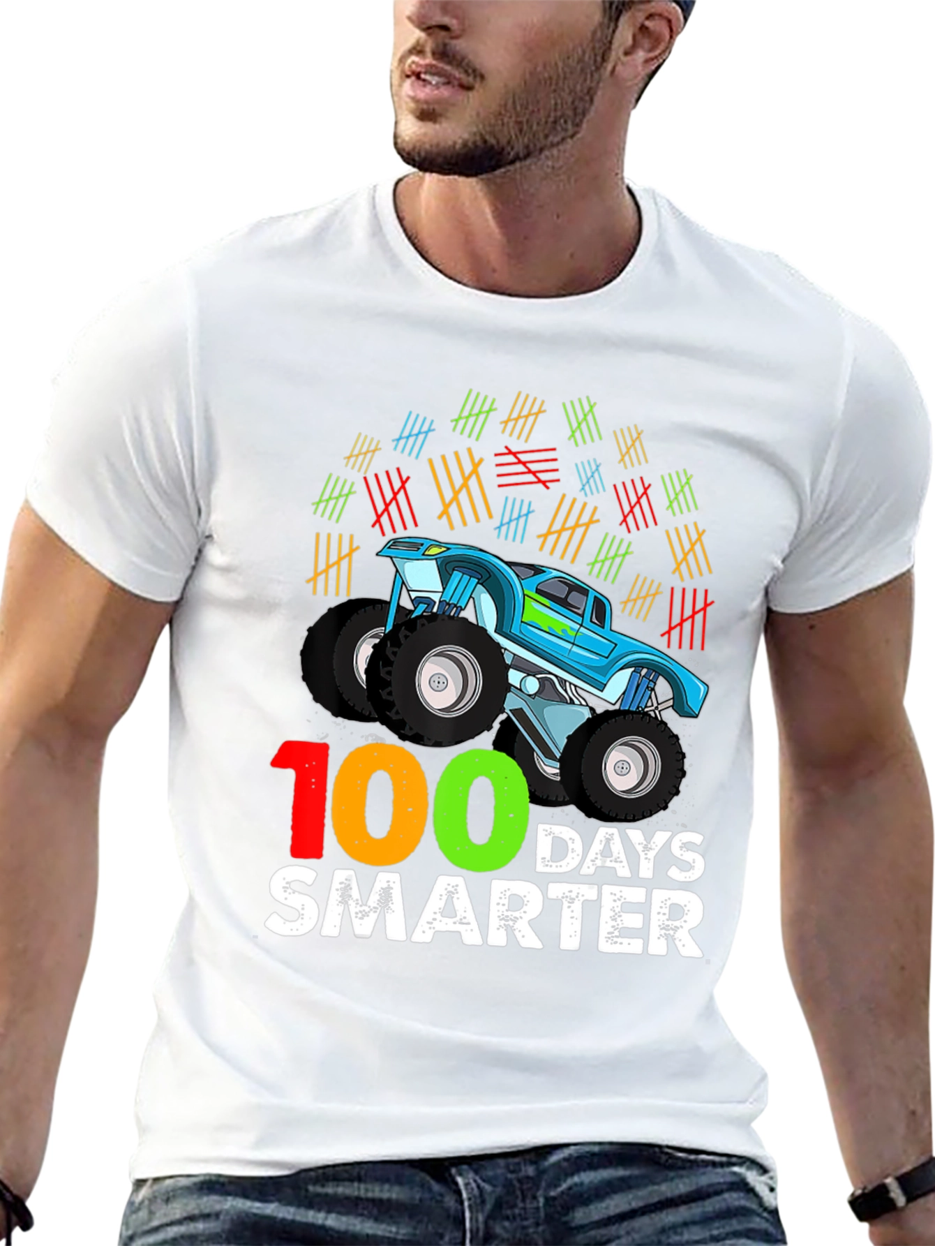 100 Days Smarter Monster Truck T-Shirt