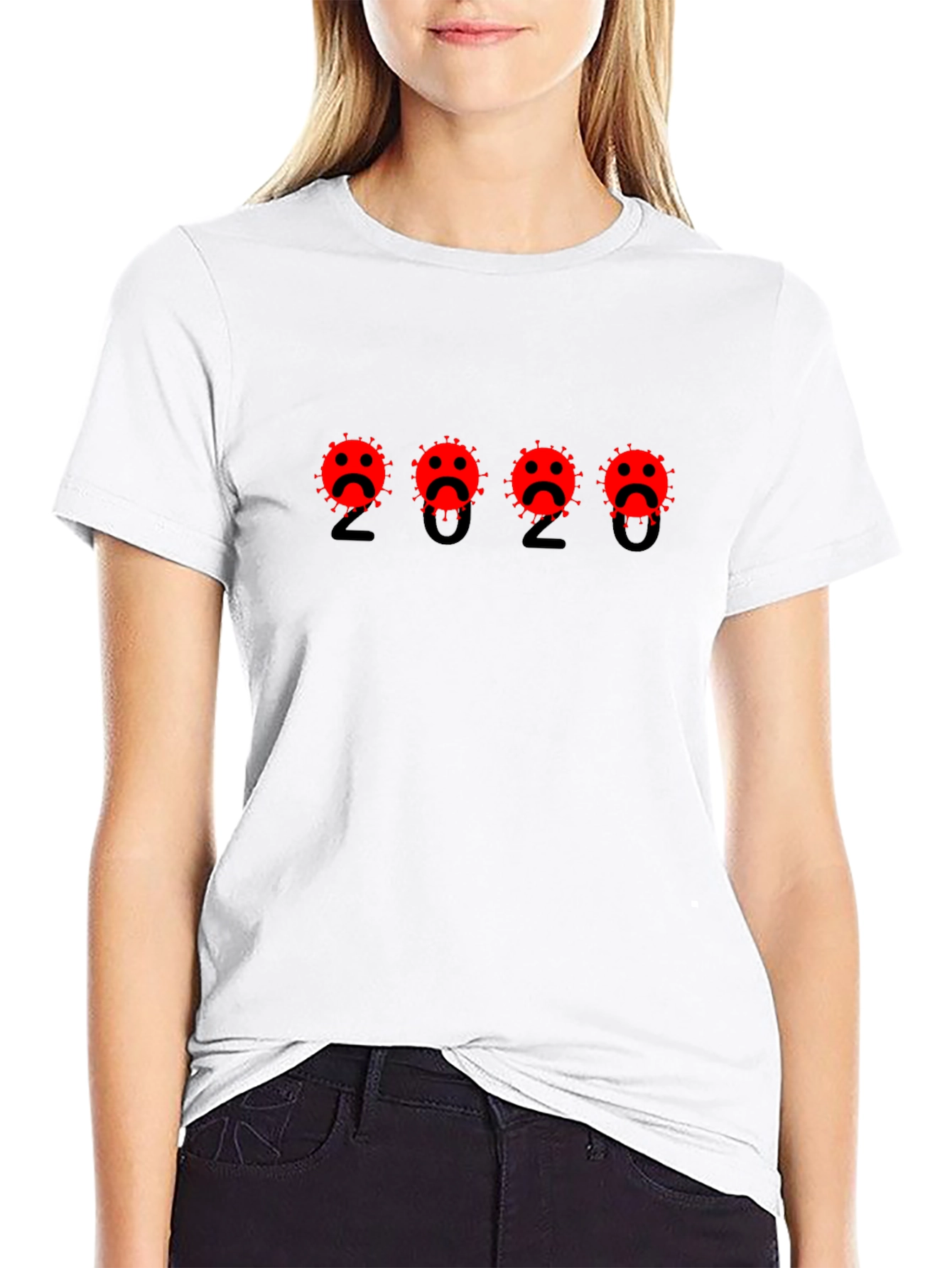 2020 Virus Graphic Tee - Black Cotton Blend Shirt