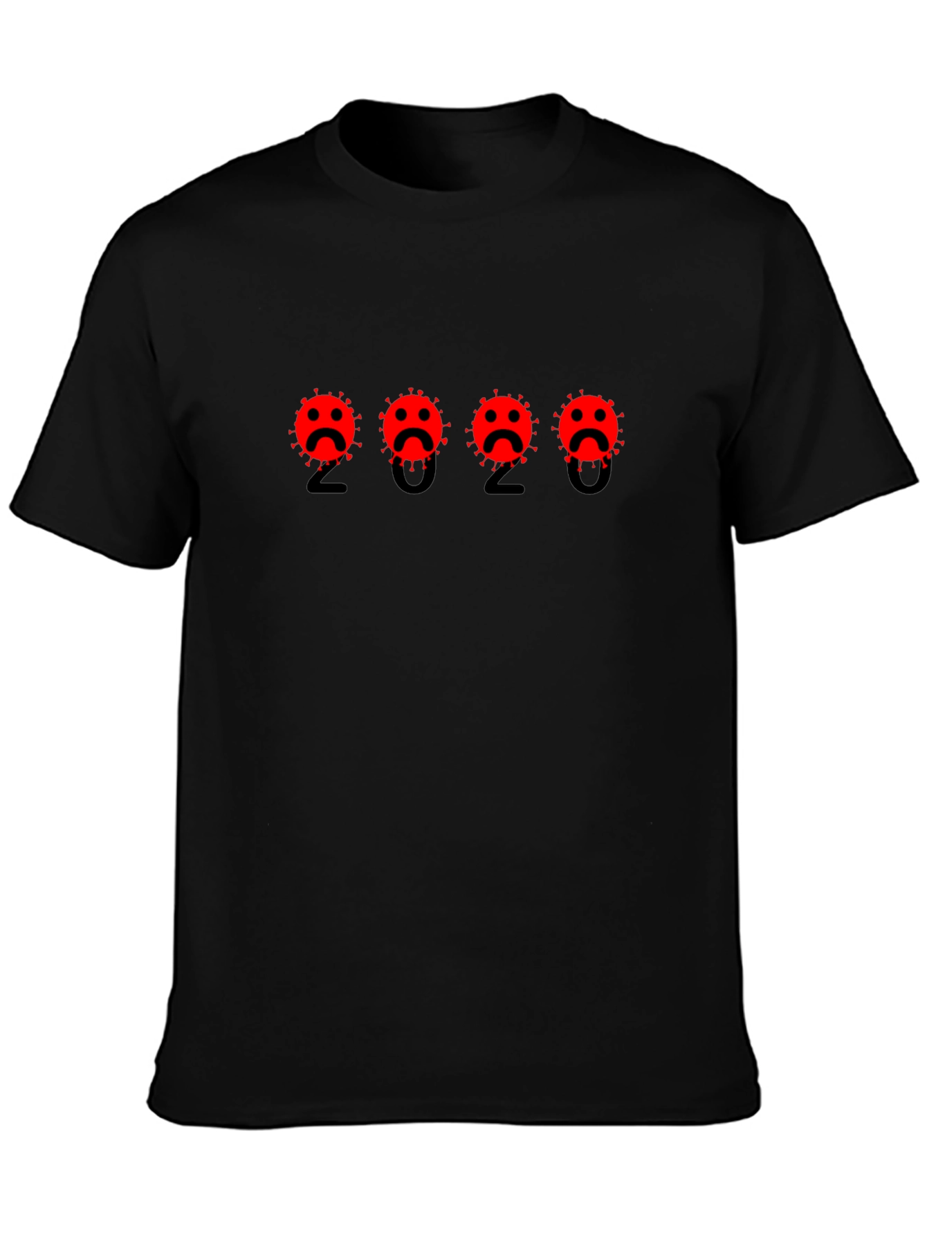 2020 Virus Graphic Tee - Black Cotton Blend Shirt