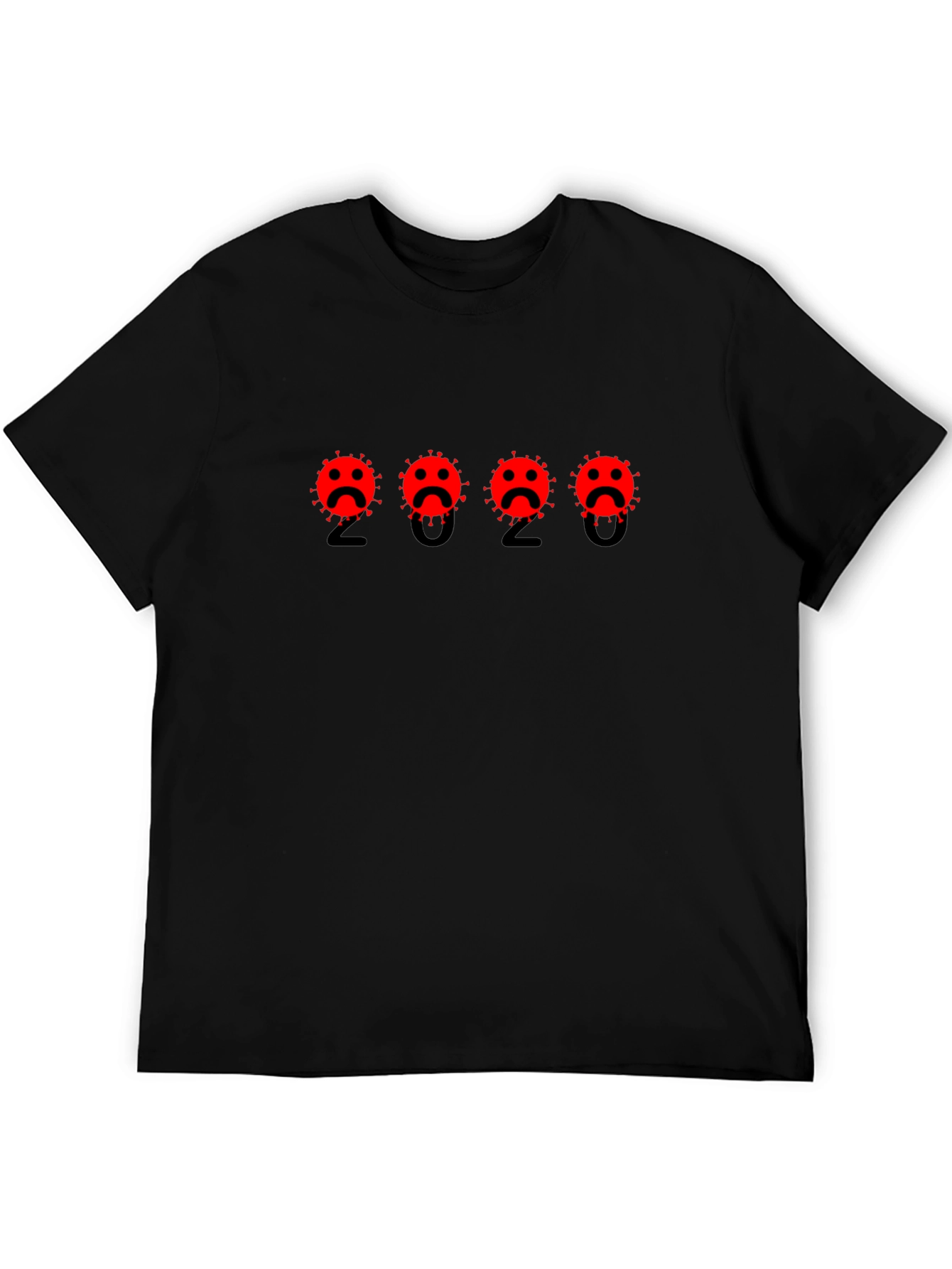 2020 Virus Graphic Tee - Black Cotton Blend Shirt