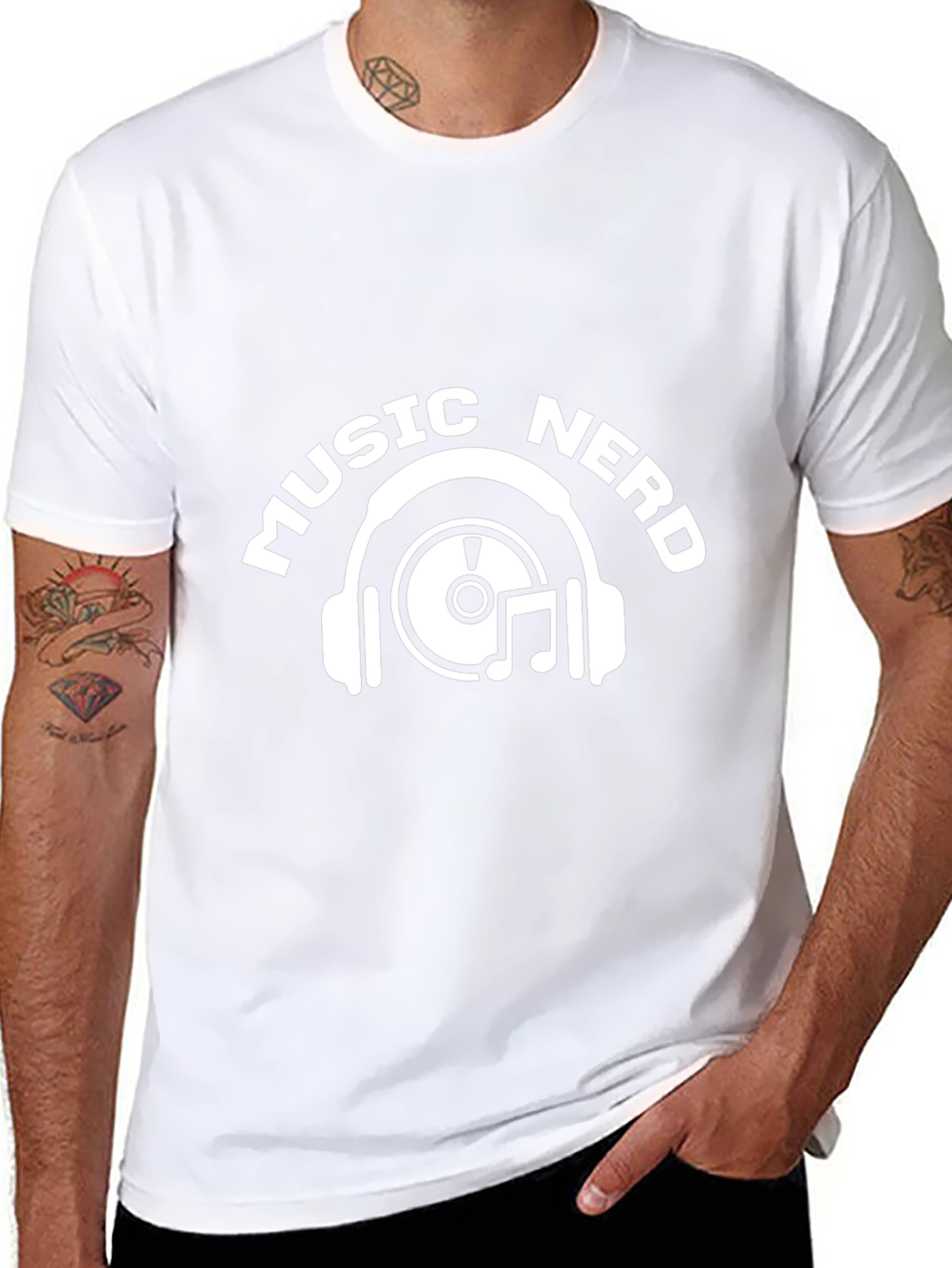 Music Nerd Graphic T-Shirt - Black