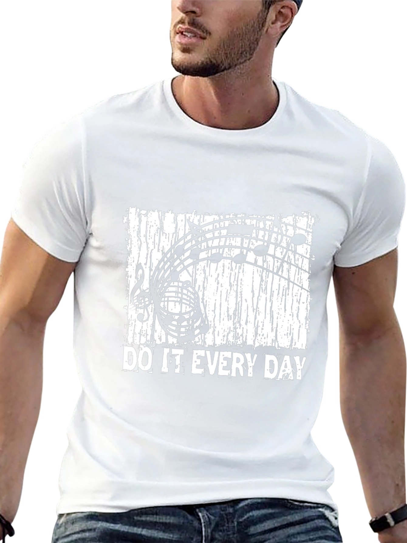 Music Notes Do It Every Day Black T-Shirt