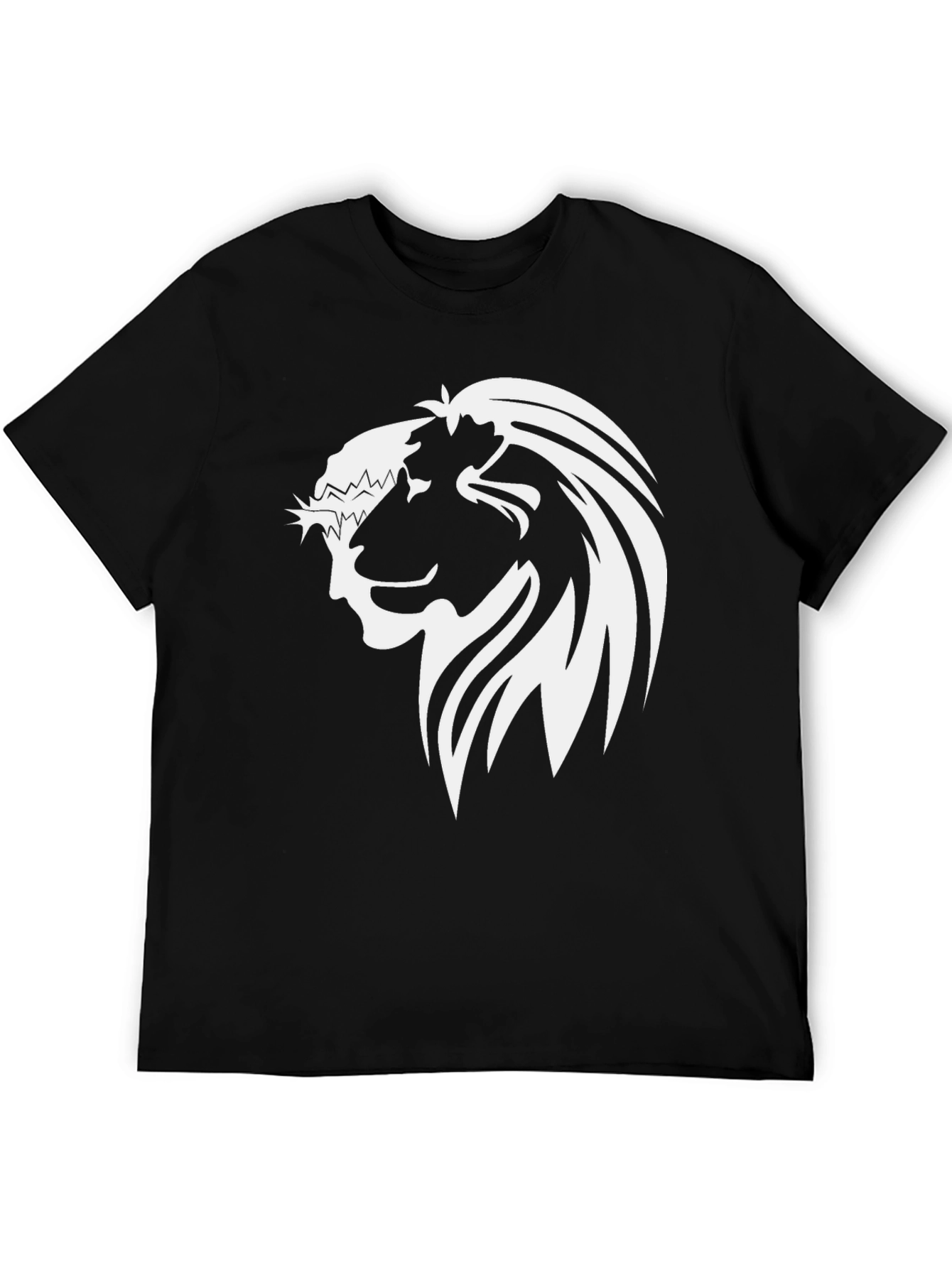 Lion and Jesus Graphic Tee - Black