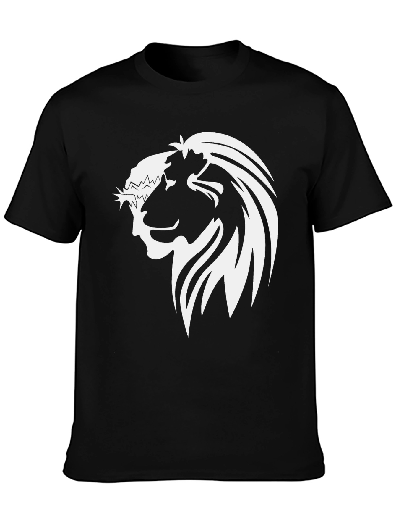 Lion and Jesus Graphic Tee - Black