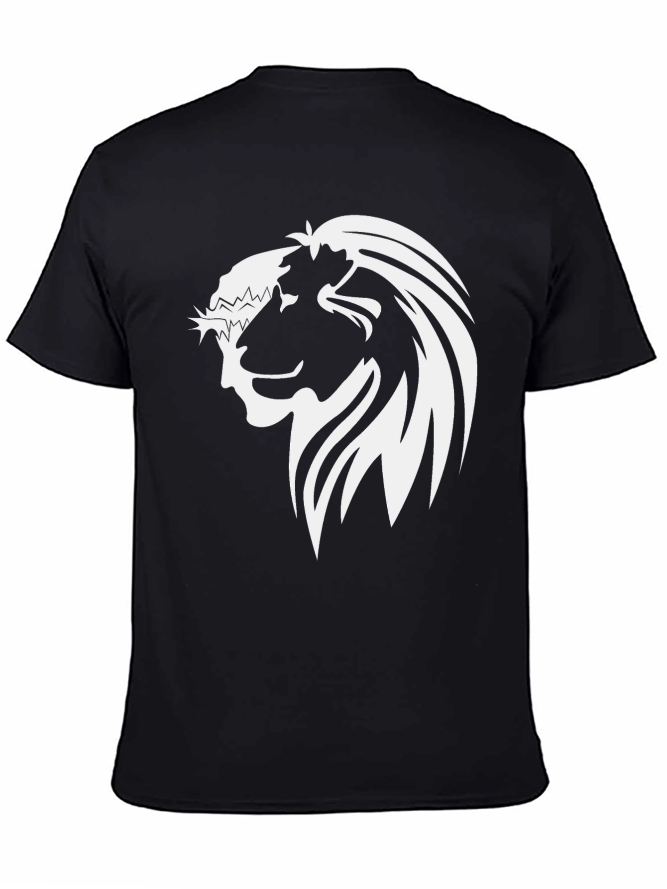 Lion and Jesus Graphic Tee - Black