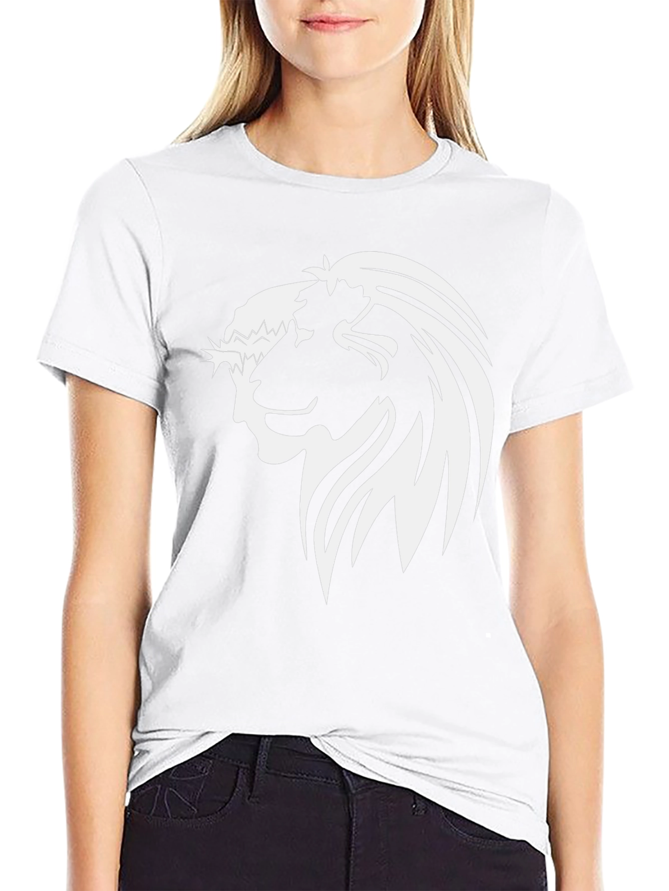 Lion and Jesus Graphic Tee - Black